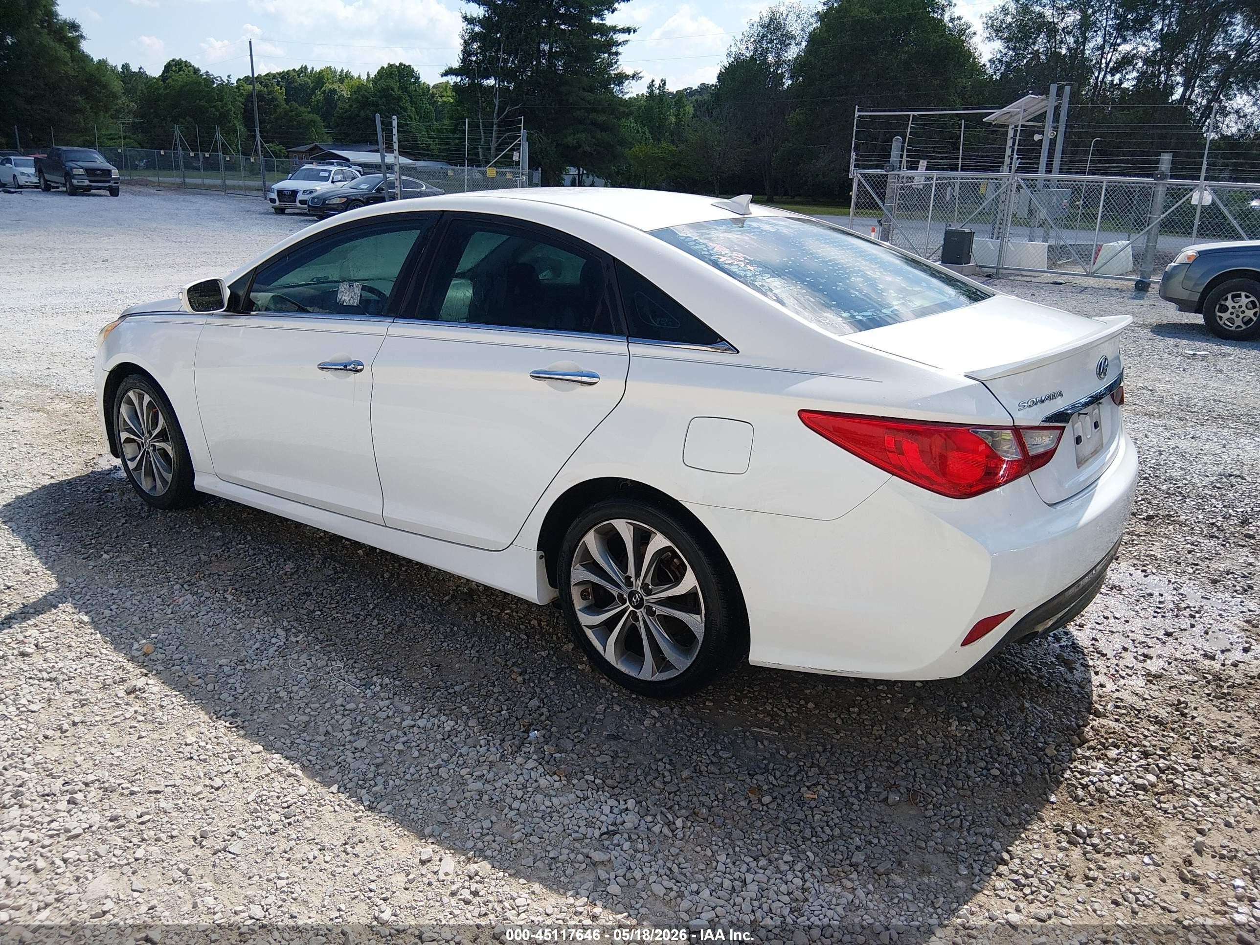 2014 Hyundai Sonata Se White vin: 5NPEC4AC5EH838631