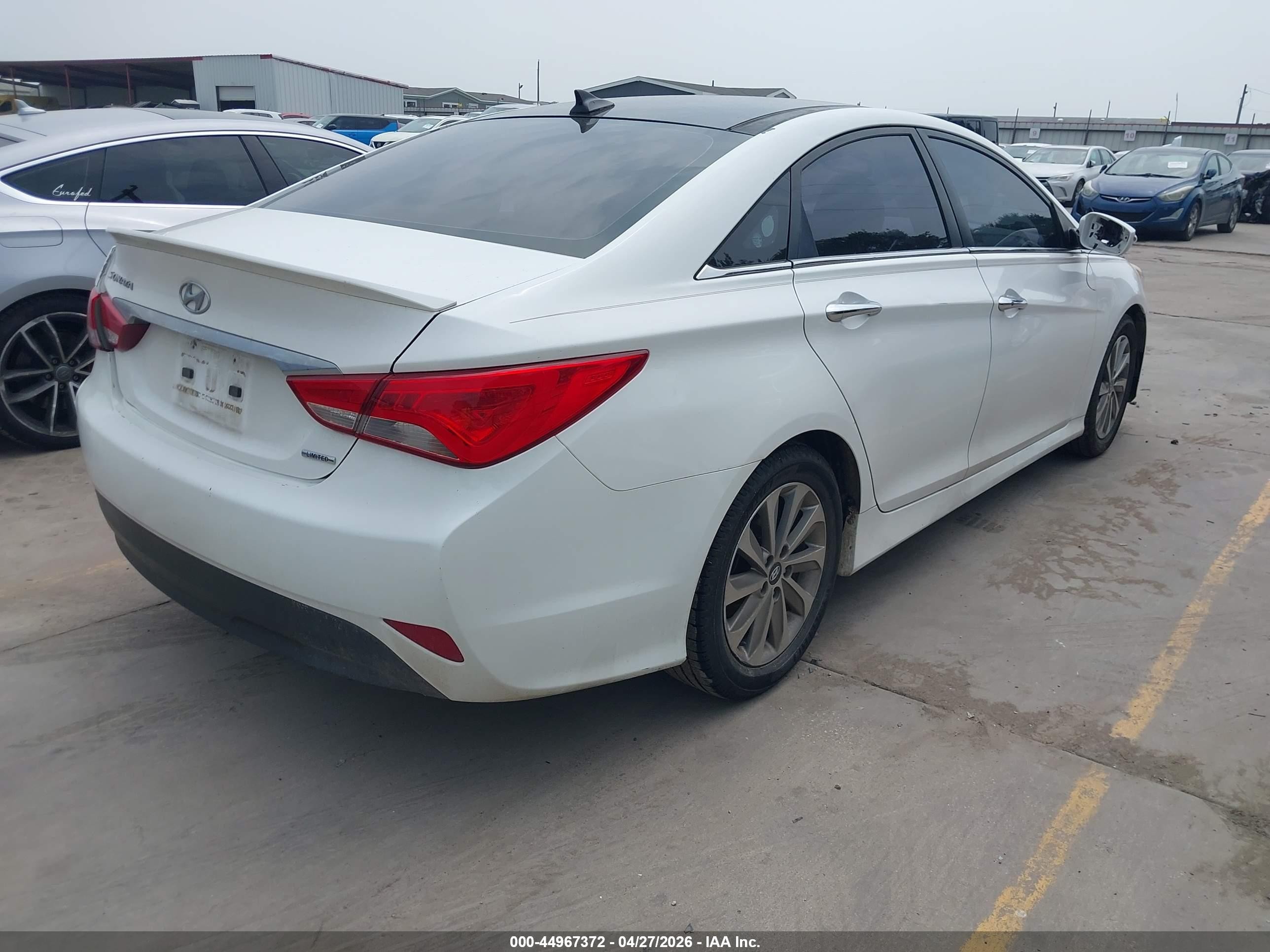 2014 Hyundai Sonata Limited White vin: 5NPEC4AC5EH918348