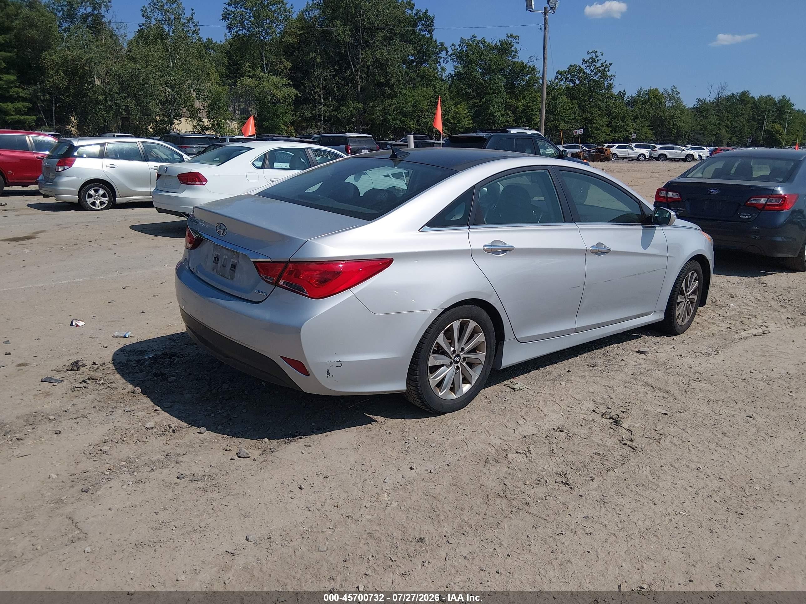 2014 Hyundai Sonata Limited Silver vin: 5NPEC4AC5EH931228