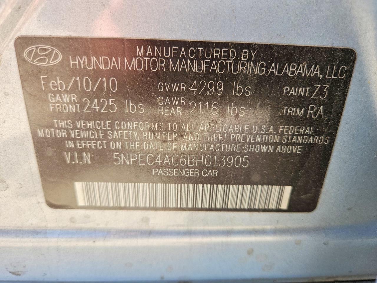 2011 Hyundai Sonata Limited Silver vin: 5NPEC4AC6BH013905