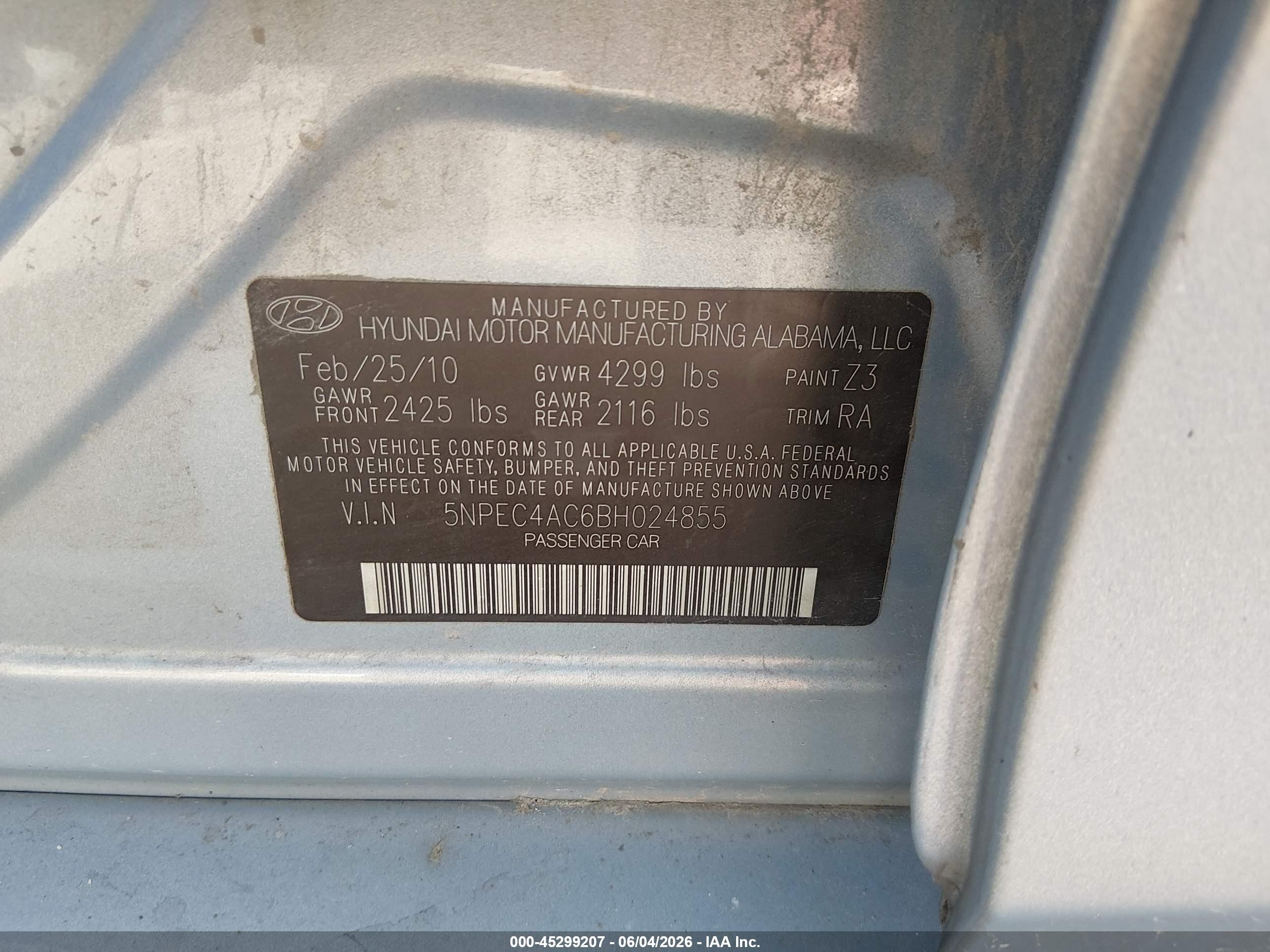 2011 Hyundai Sonata Limited Silver vin: 5NPEC4AC6BH024855