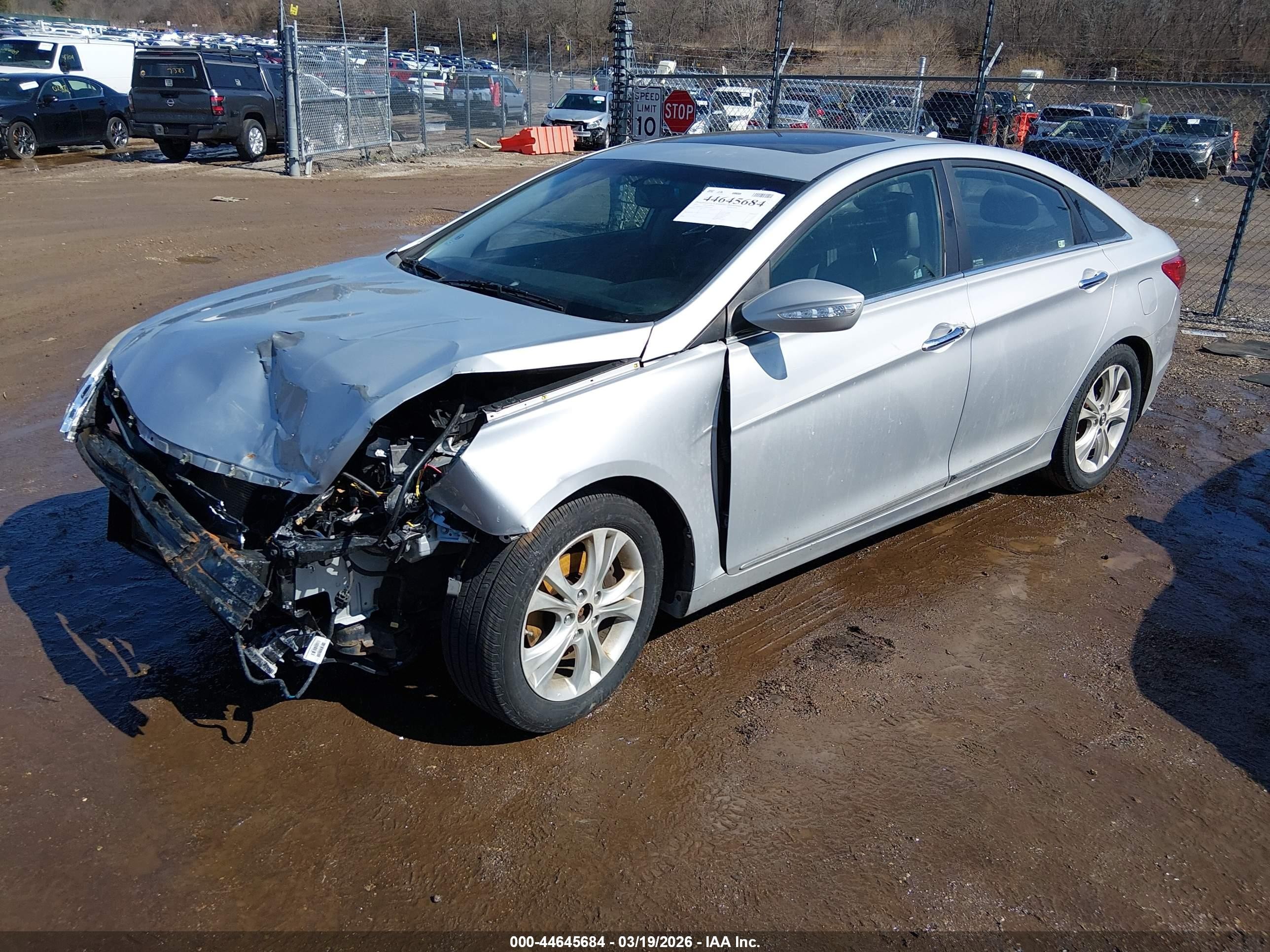 2011 Hyundai Sonata Ltd Silver vin: 5NPEC4AC6BH076678