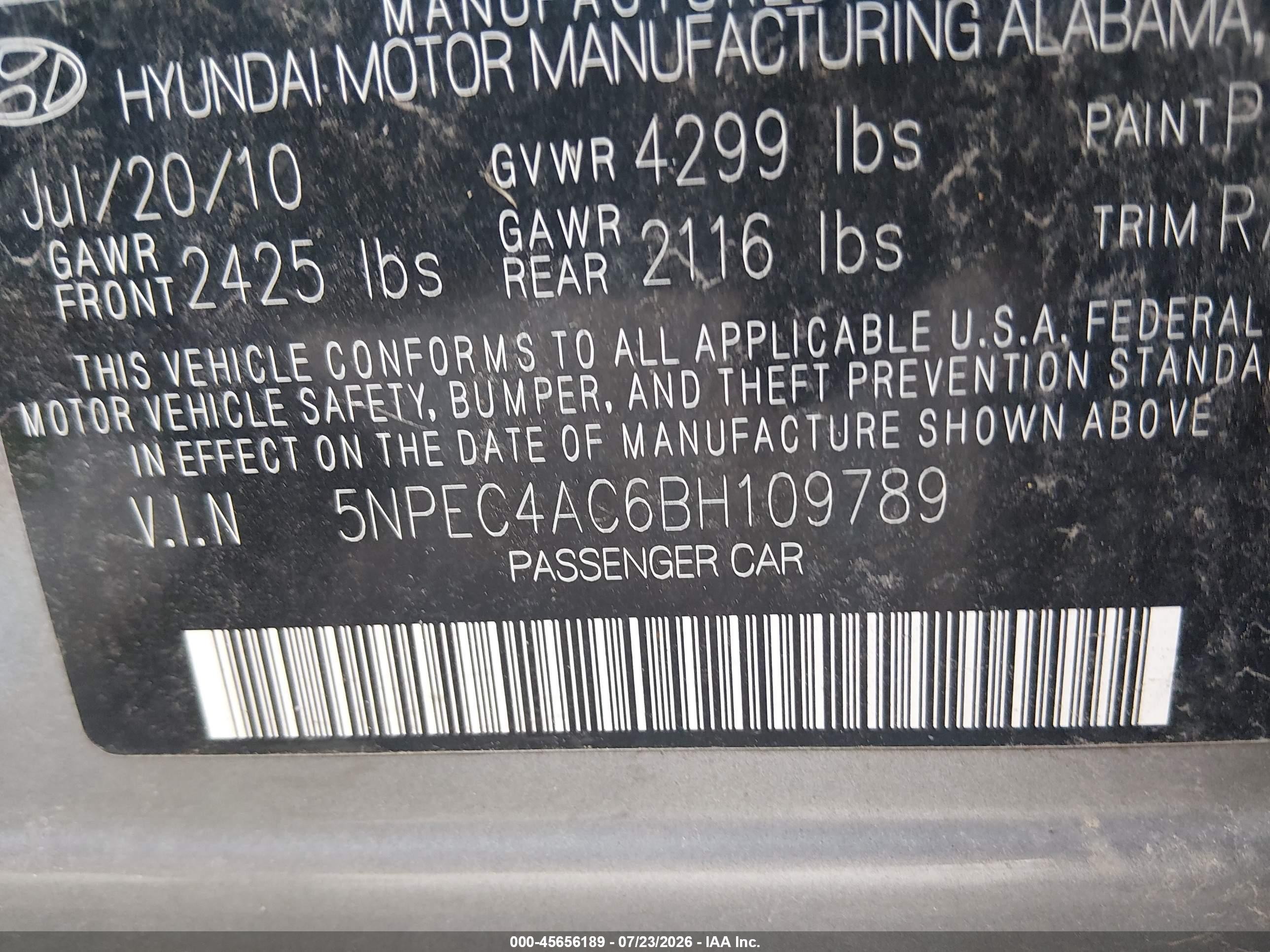 2011 Hyundai Sonata Se Серый vin: 5NPEC4AC6BH109789