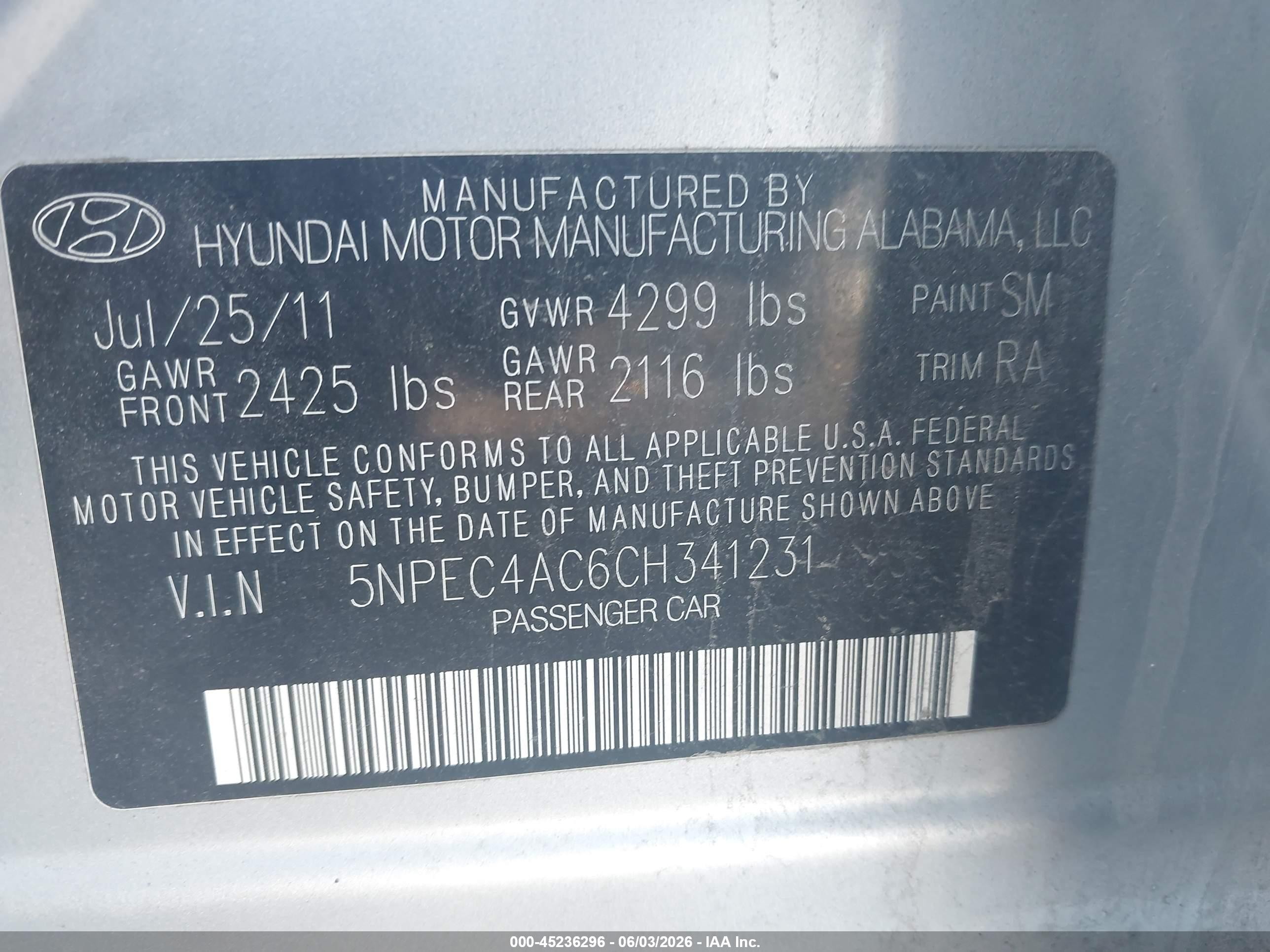 2012 Hyundai Sonata Limited Silver vin: 5NPEC4AC6CH341231