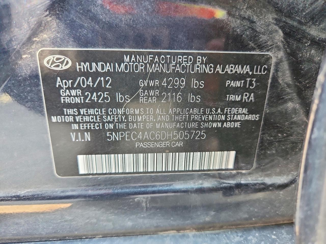 2013 Hyundai Sonata Se Синий vin: 5NPEC4AC6DH505725
