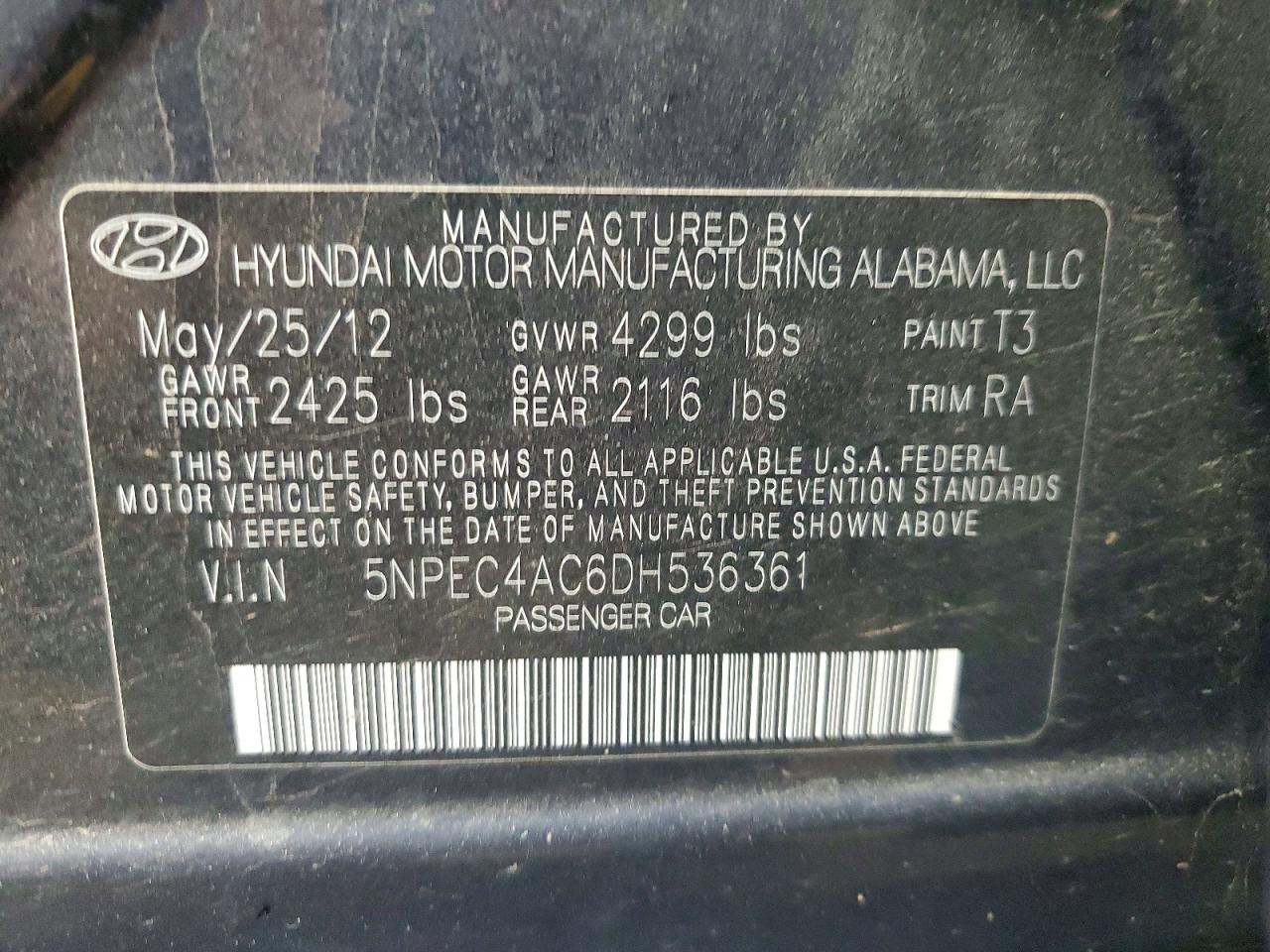 2013 Hyundai Sonata Limited Blue vin: 5NPEC4AC6DH536361