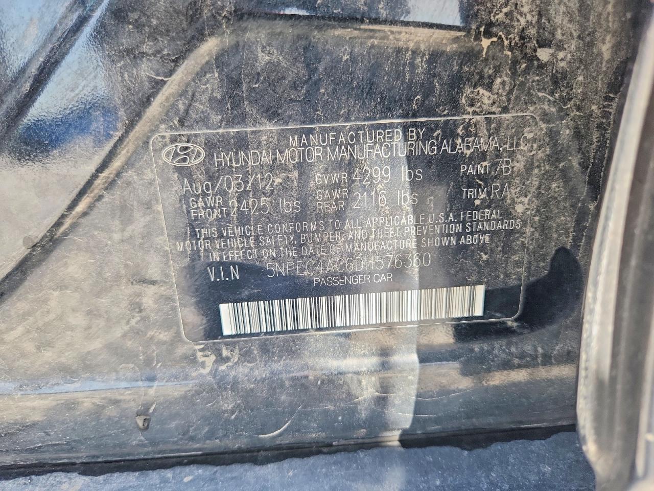 2013 Hyundai Sonata Limited Black vin: 5NPEC4AC6DH576360