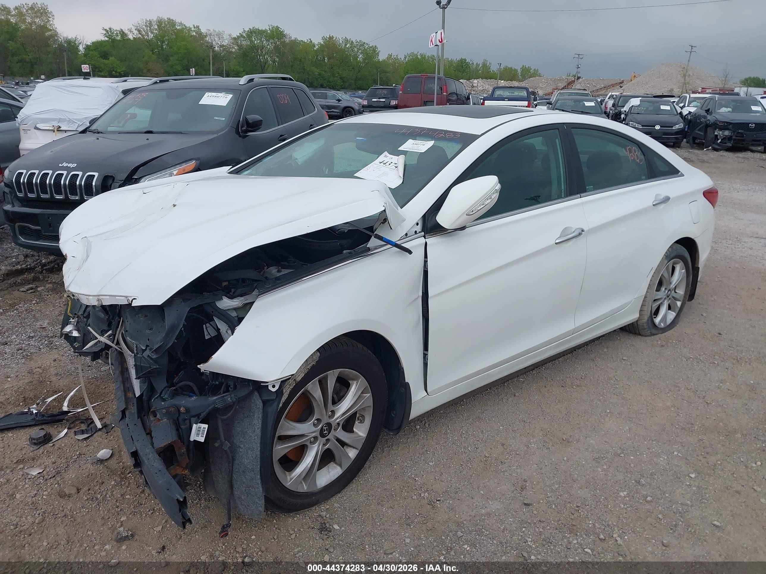 2013 Hyundai Sonata Limited White vin: 5NPEC4AC6DH609034
