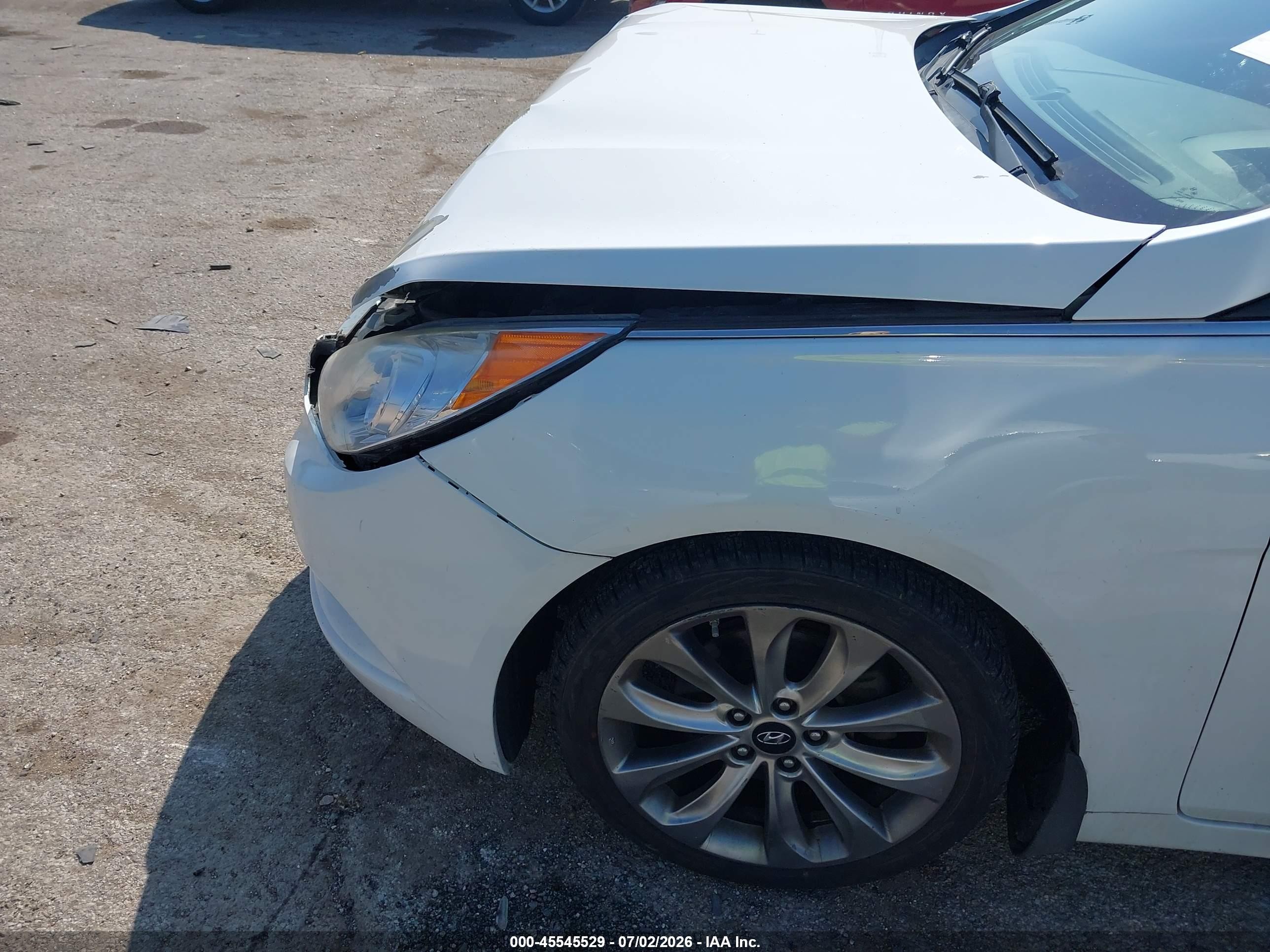 2013 Hyundai Sonata Se White vin: 5NPEC4AC6DH688009