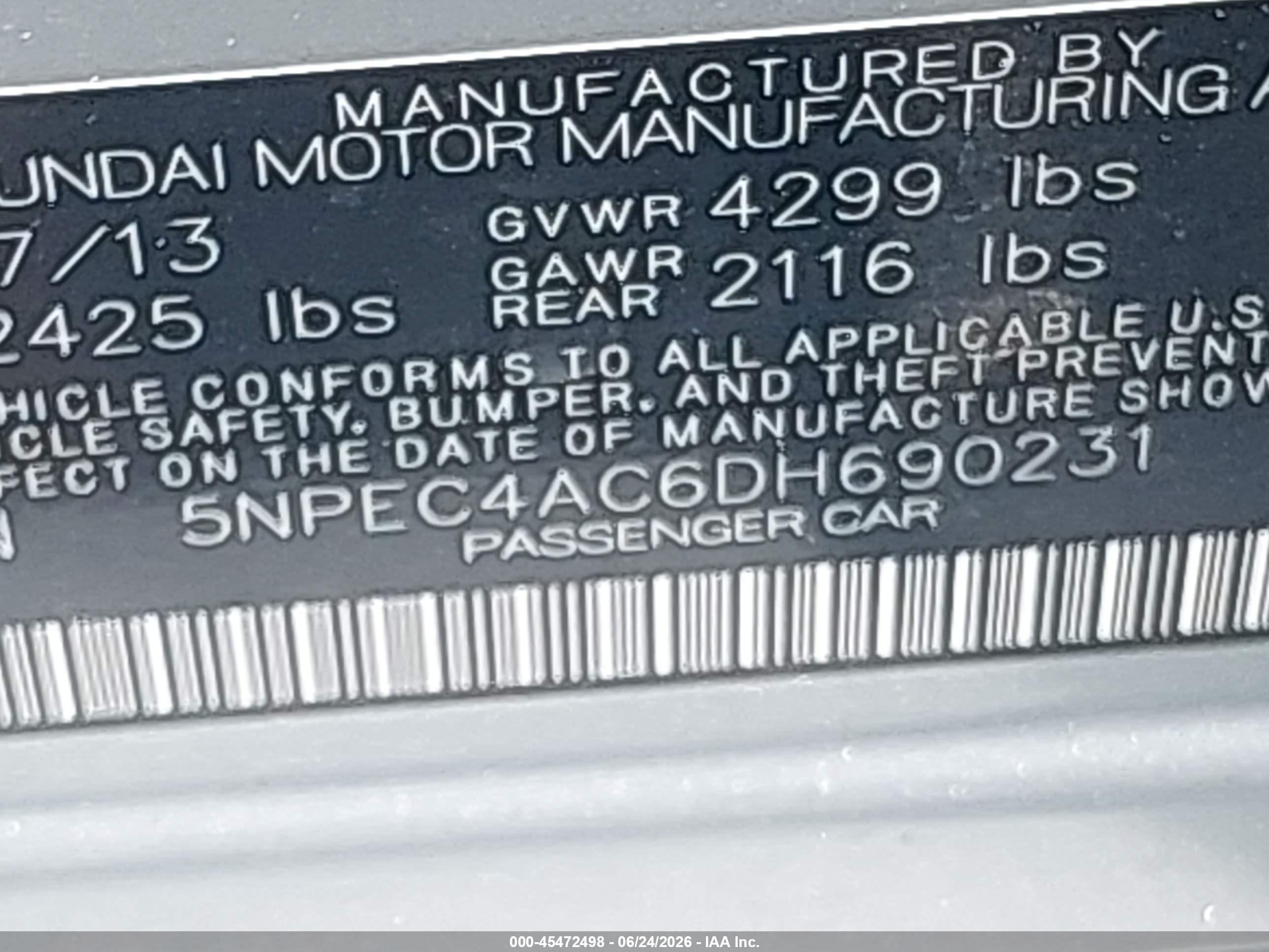 2013 Hyundai Sonata Limited Silver vin: 5NPEC4AC6DH690231