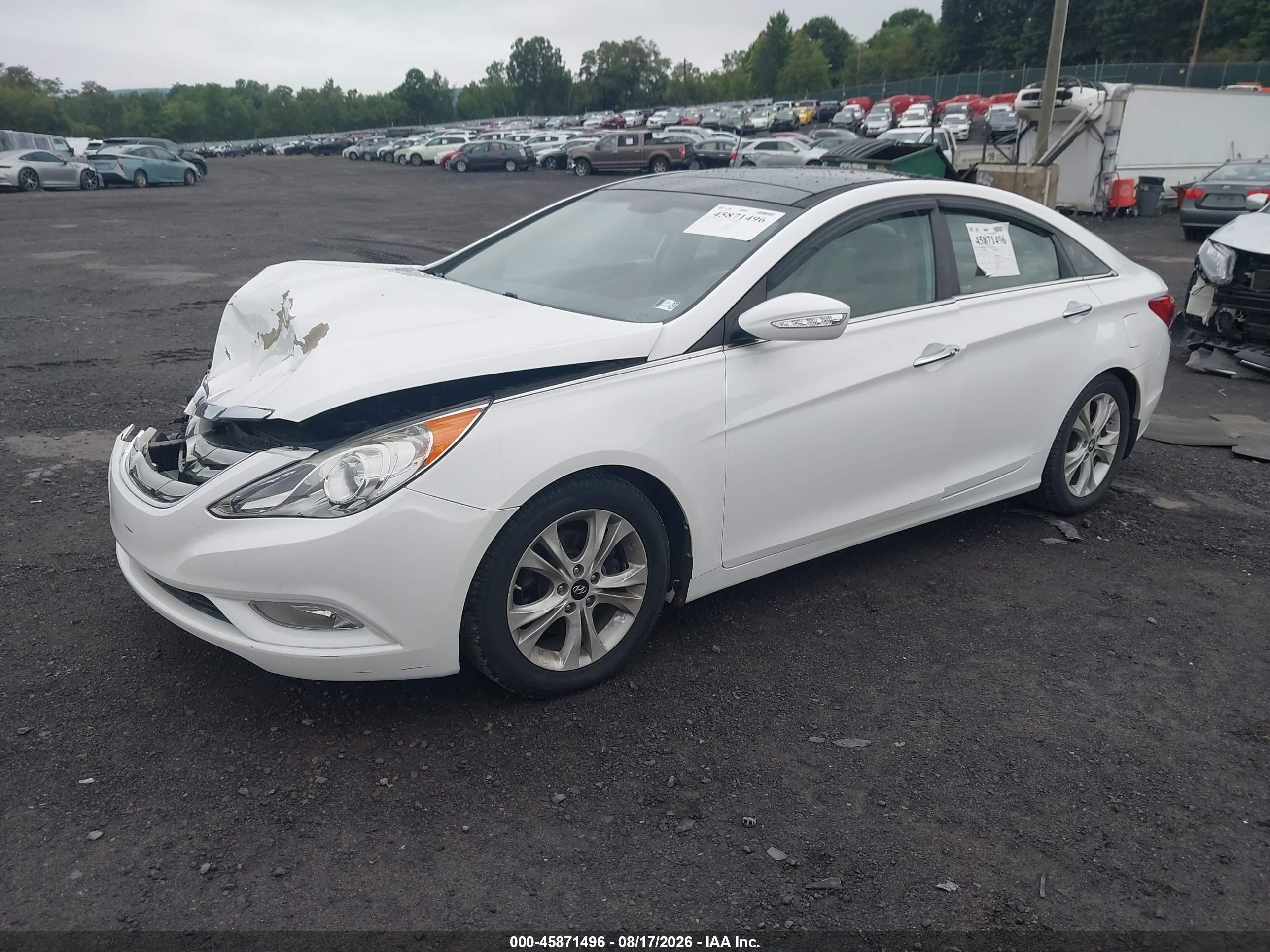 2013 Hyundai Sonata Limited White vin: 5NPEC4AC6DH780463