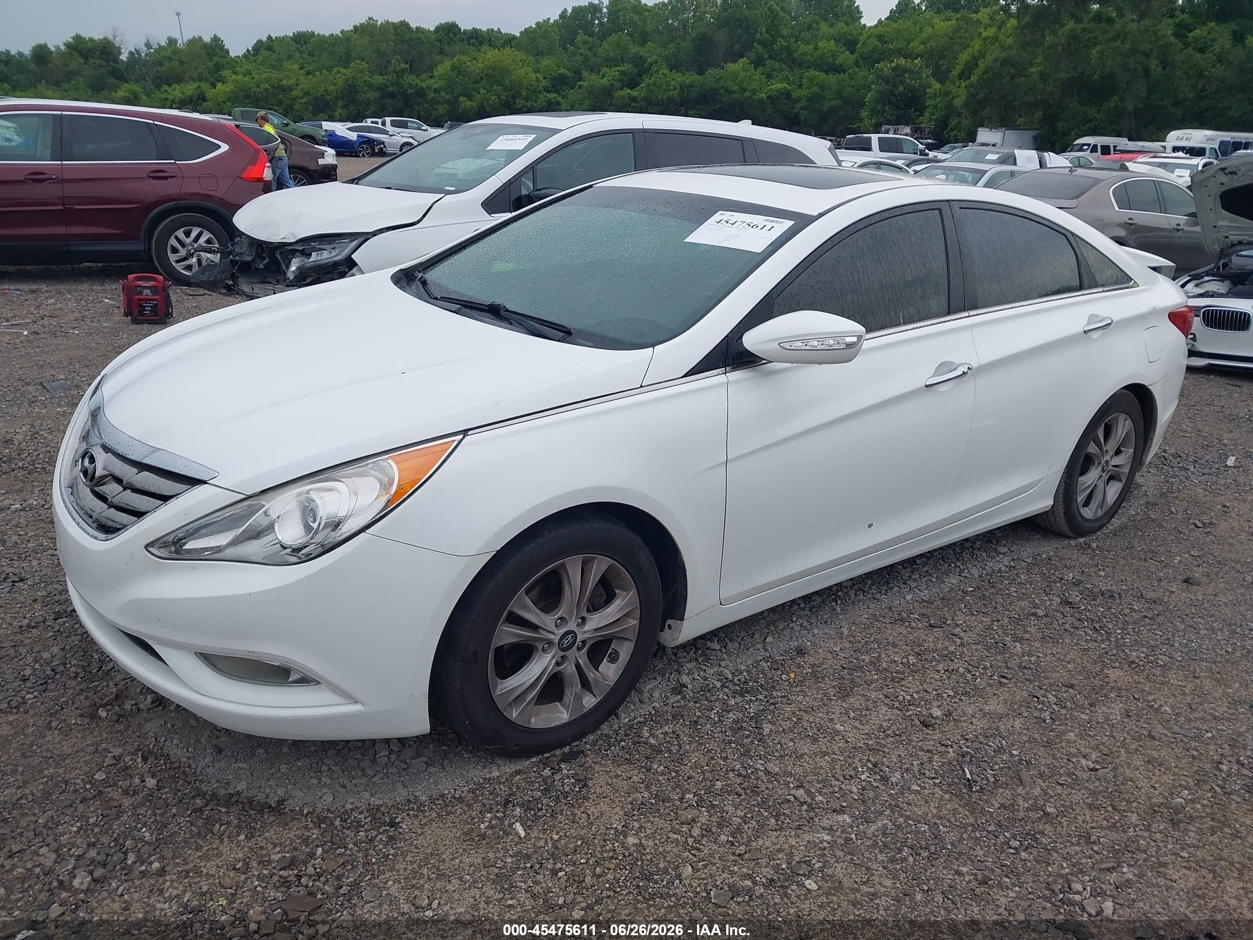 2013 Hyundai Sonata Limited White vin: 5NPEC4AC6DH800419