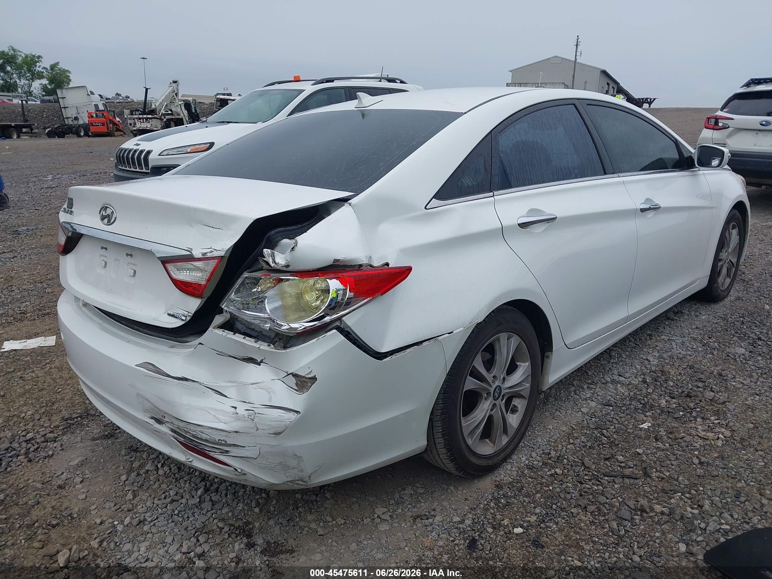 2013 Hyundai Sonata Limited White vin: 5NPEC4AC6DH800419