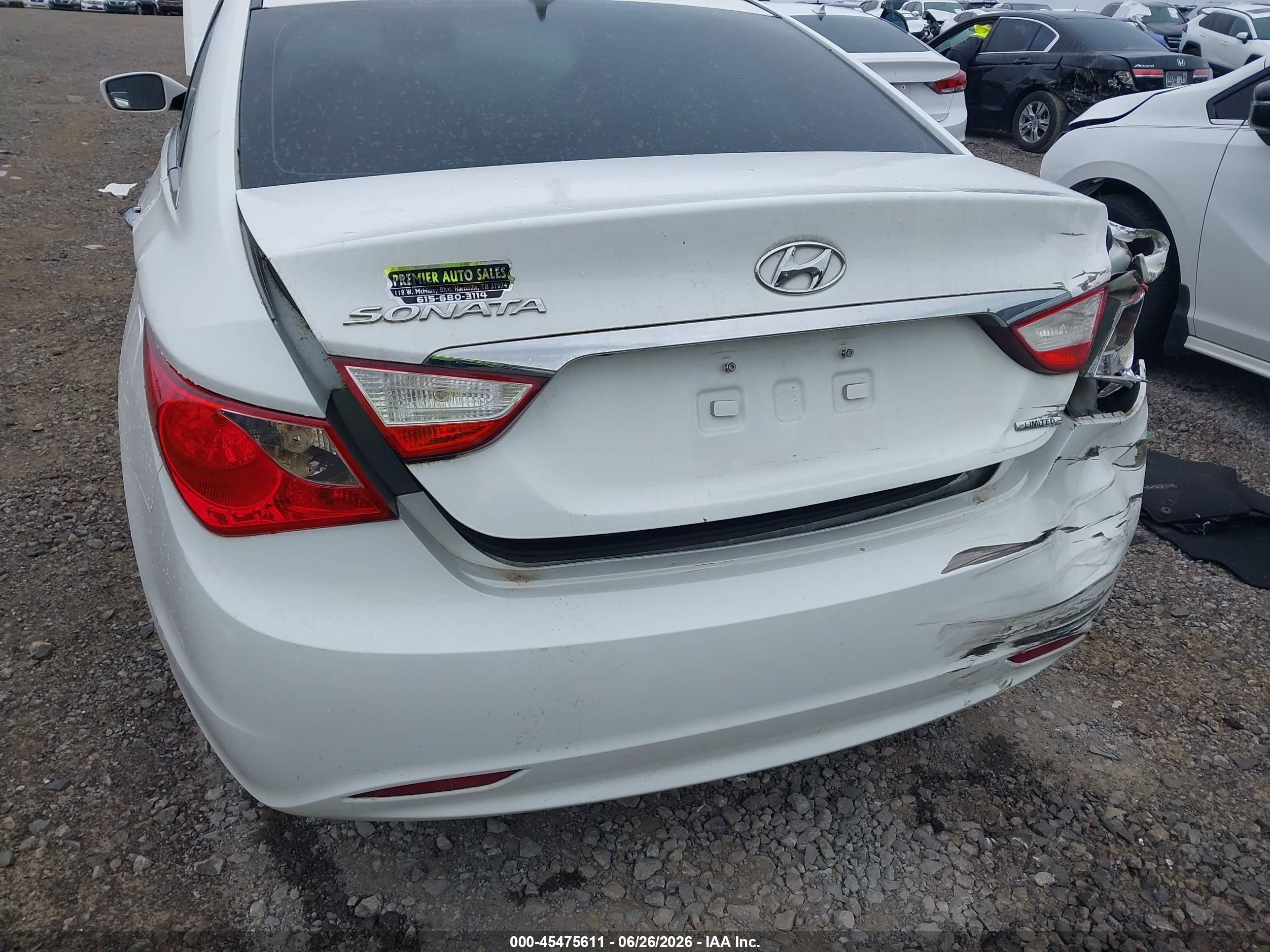 2013 Hyundai Sonata Limited White vin: 5NPEC4AC6DH800419