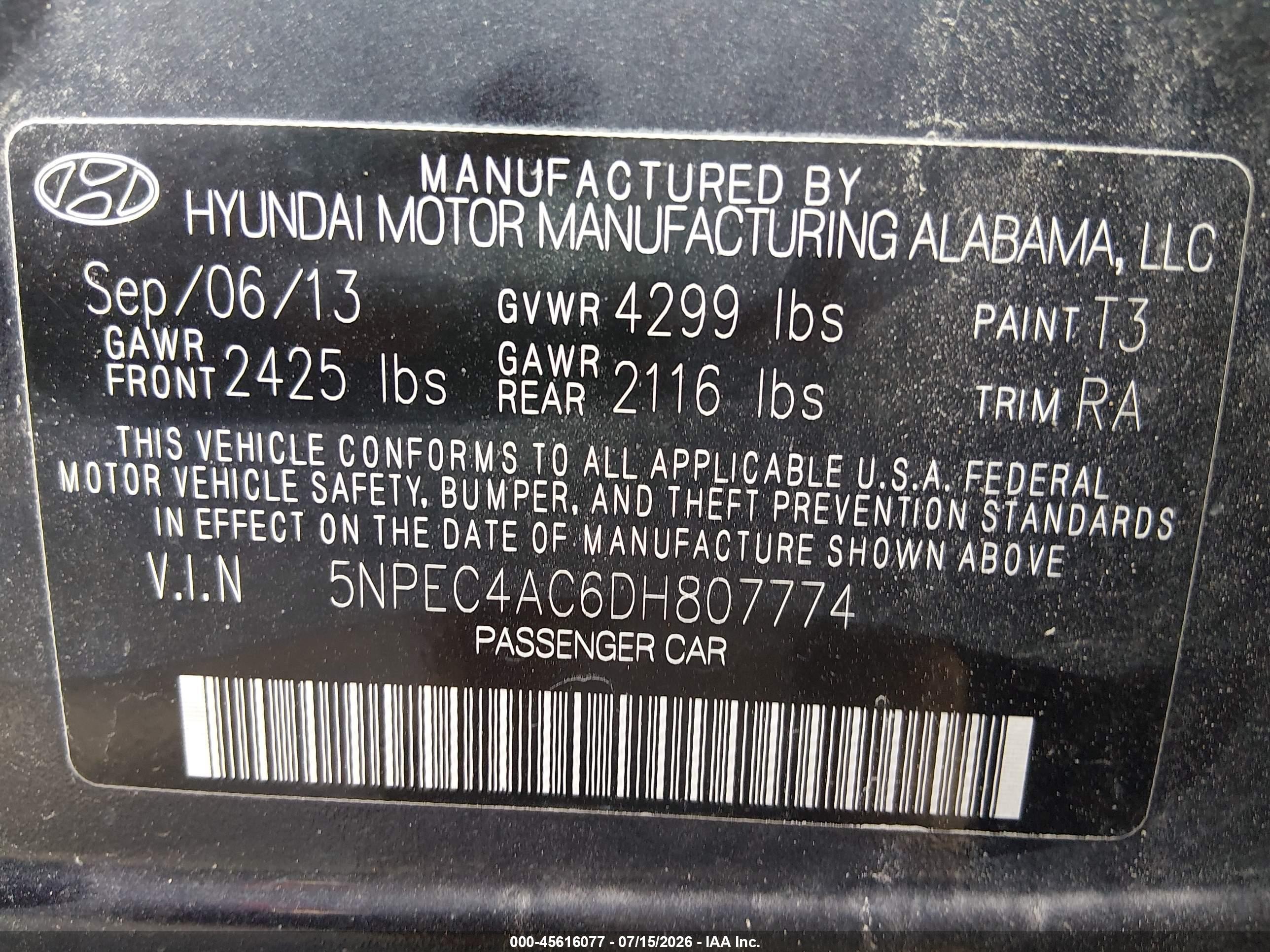 2013 Hyundai Sonata Se Серый vin: 5NPEC4AC6DH807774