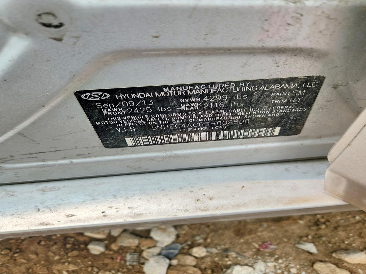 2013 Hyundai Sonata Limited Silver vin: 5NPEC4AC6DH808598