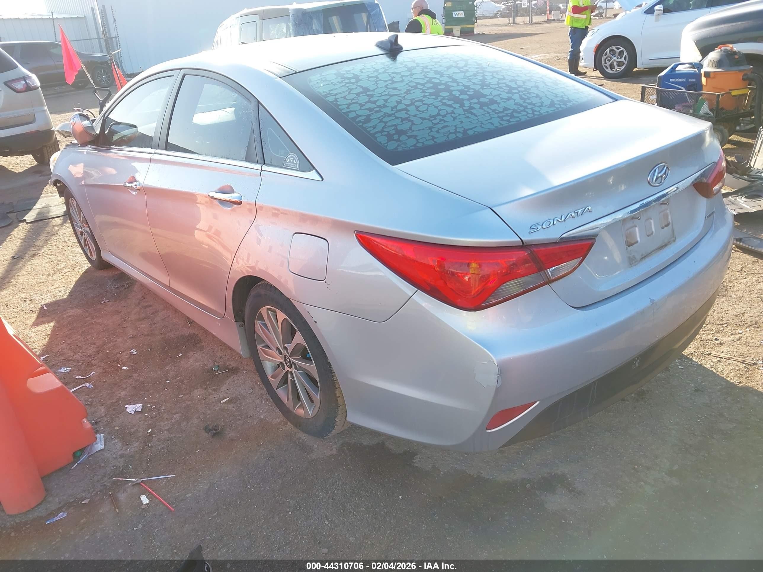 2014 Hyundai Sonata Limited Silver vin: 5NPEC4AC6EH837004