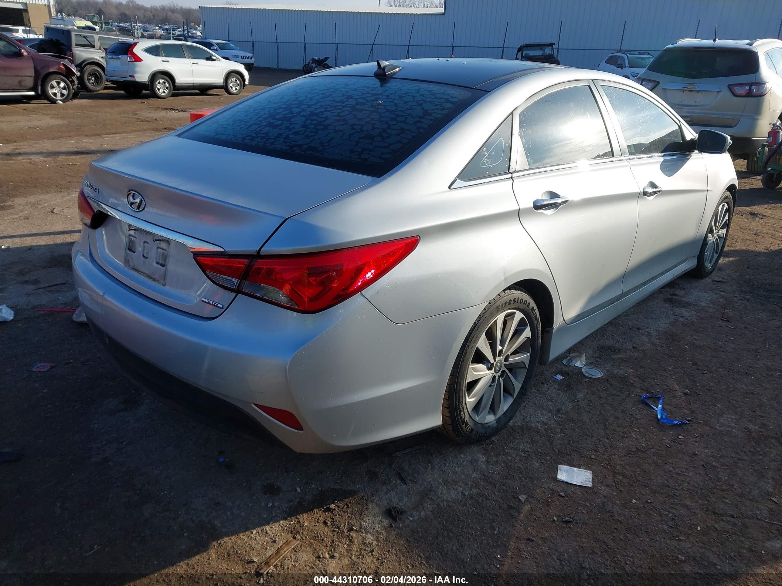 2014 Hyundai Sonata Limited Silver vin: 5NPEC4AC6EH837004