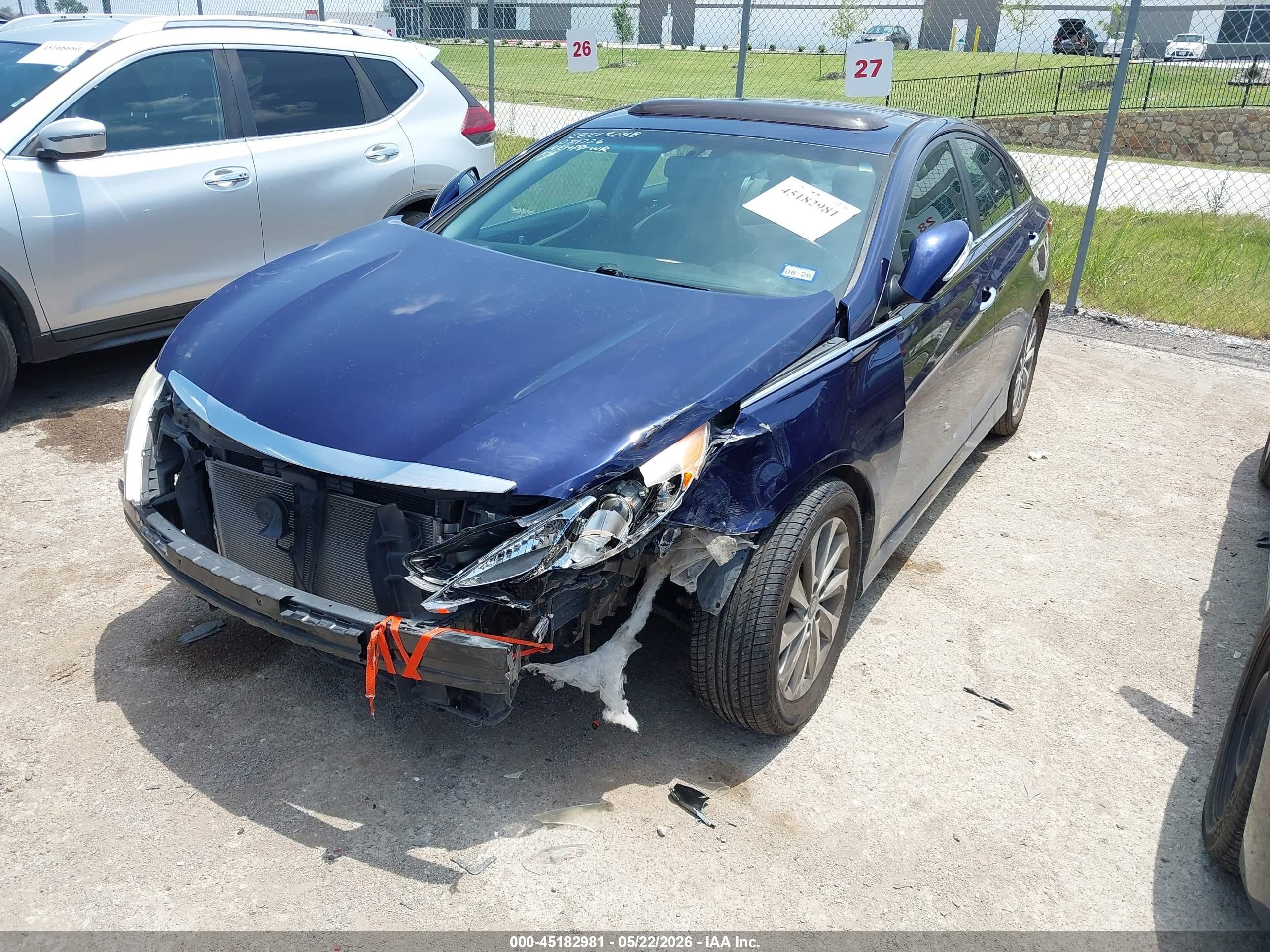 2014 Hyundai Sonata Limited Blue vin: 5NPEC4AC6EH840243