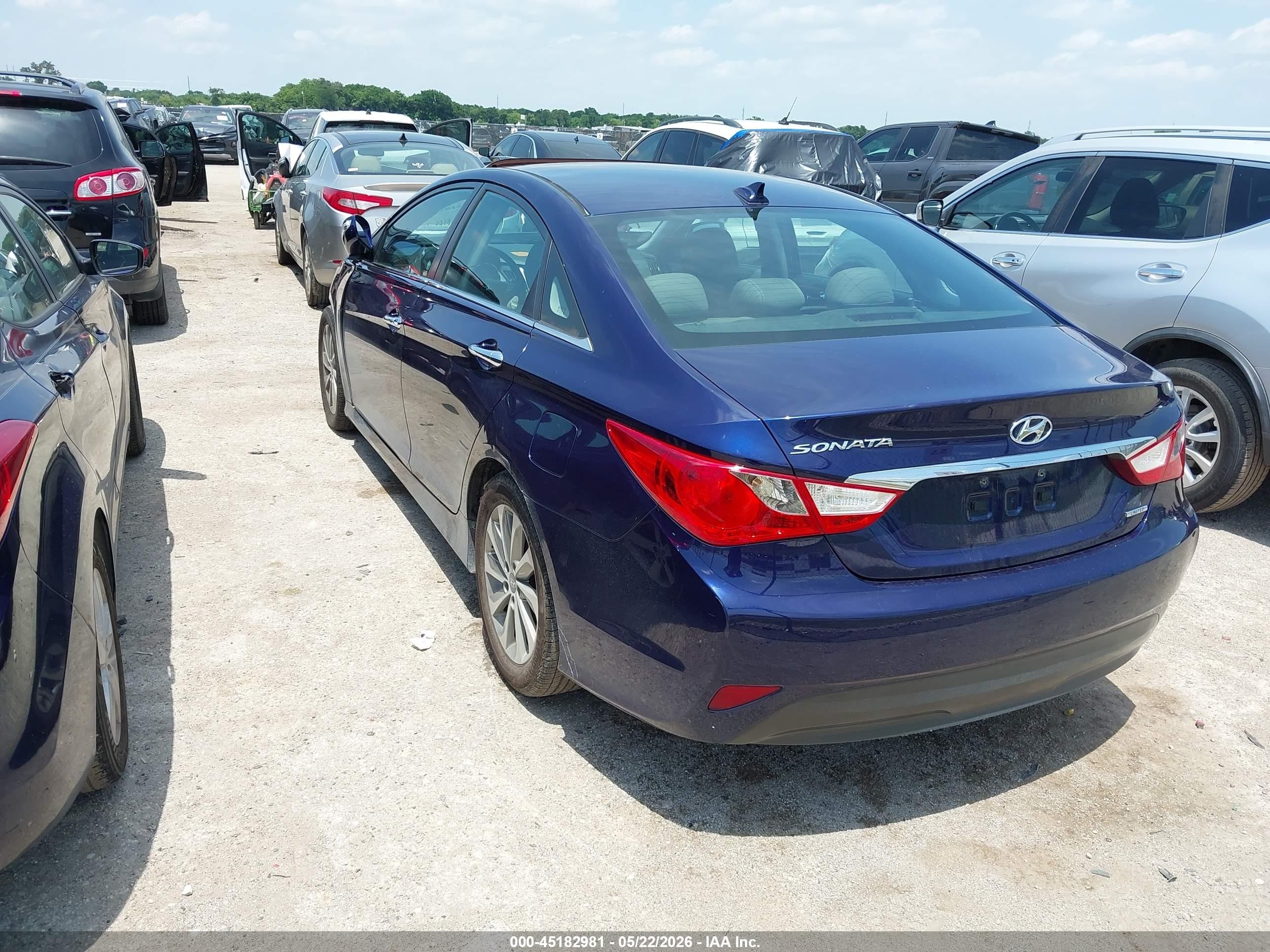 2014 Hyundai Sonata Limited Blue vin: 5NPEC4AC6EH840243