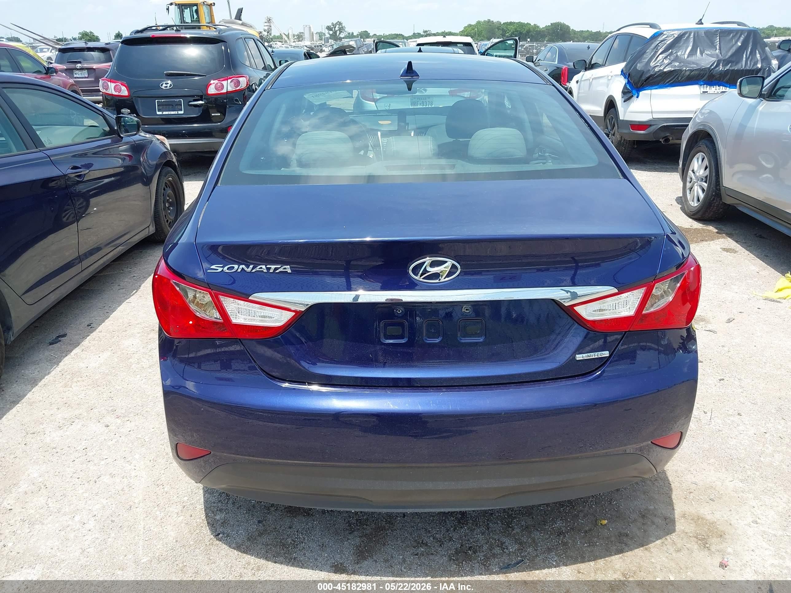 2014 Hyundai Sonata Limited Blue vin: 5NPEC4AC6EH840243
