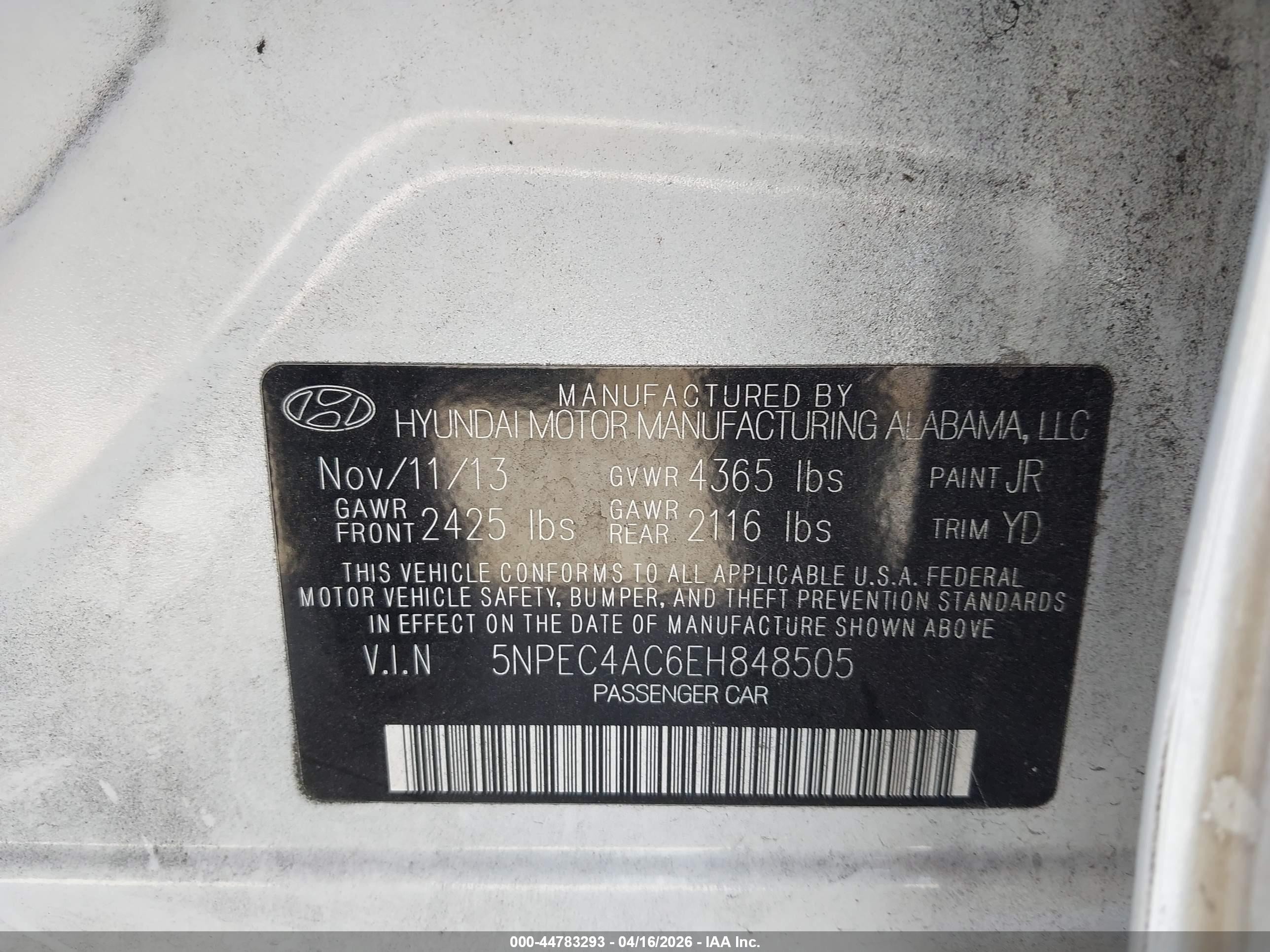 2014 Hyundai Sonata Limited White vin: 5NPEC4AC6EH848505