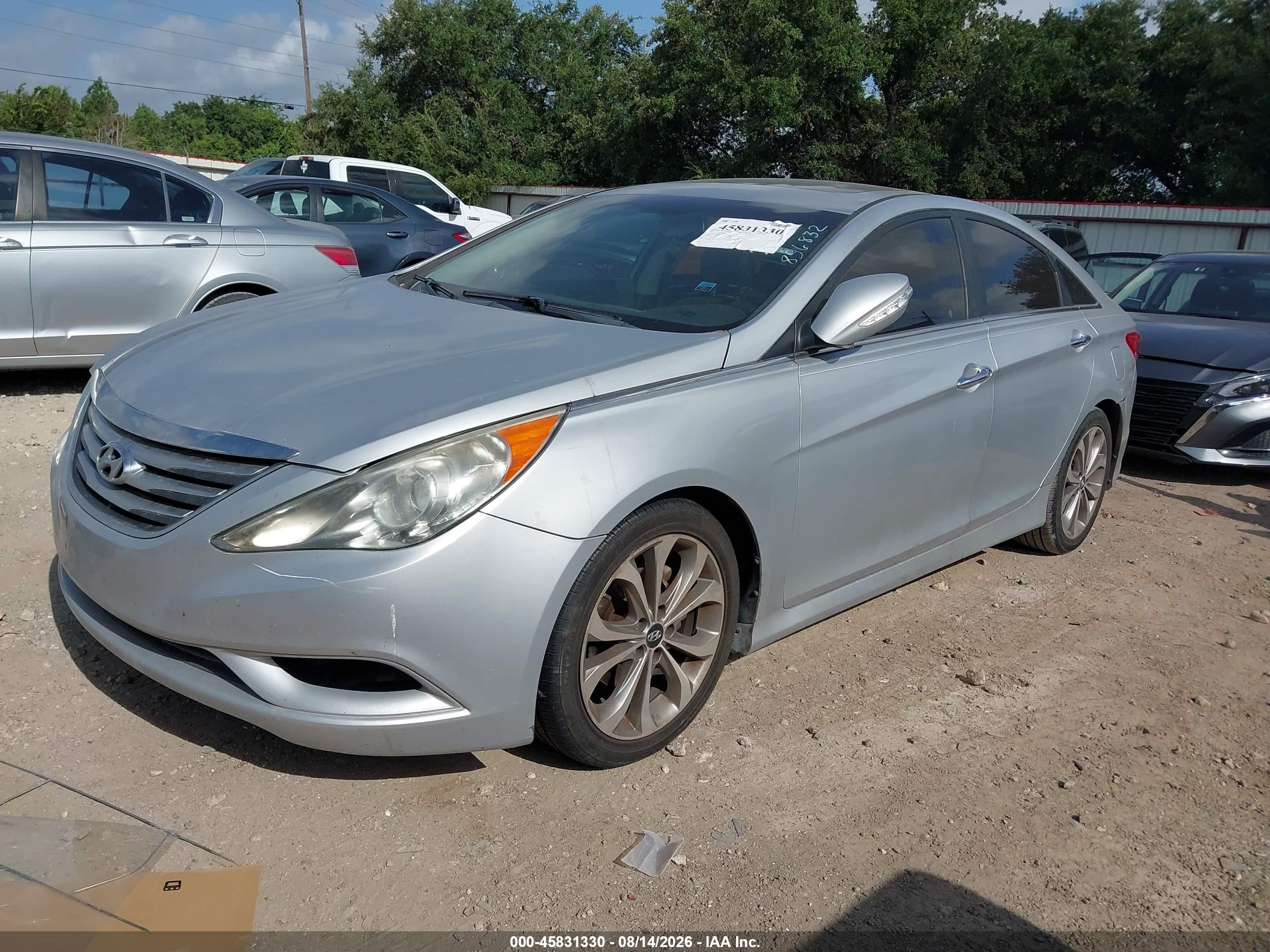 2014 Hyundai Sonata Se Silver vin: 5NPEC4AC6EH856832