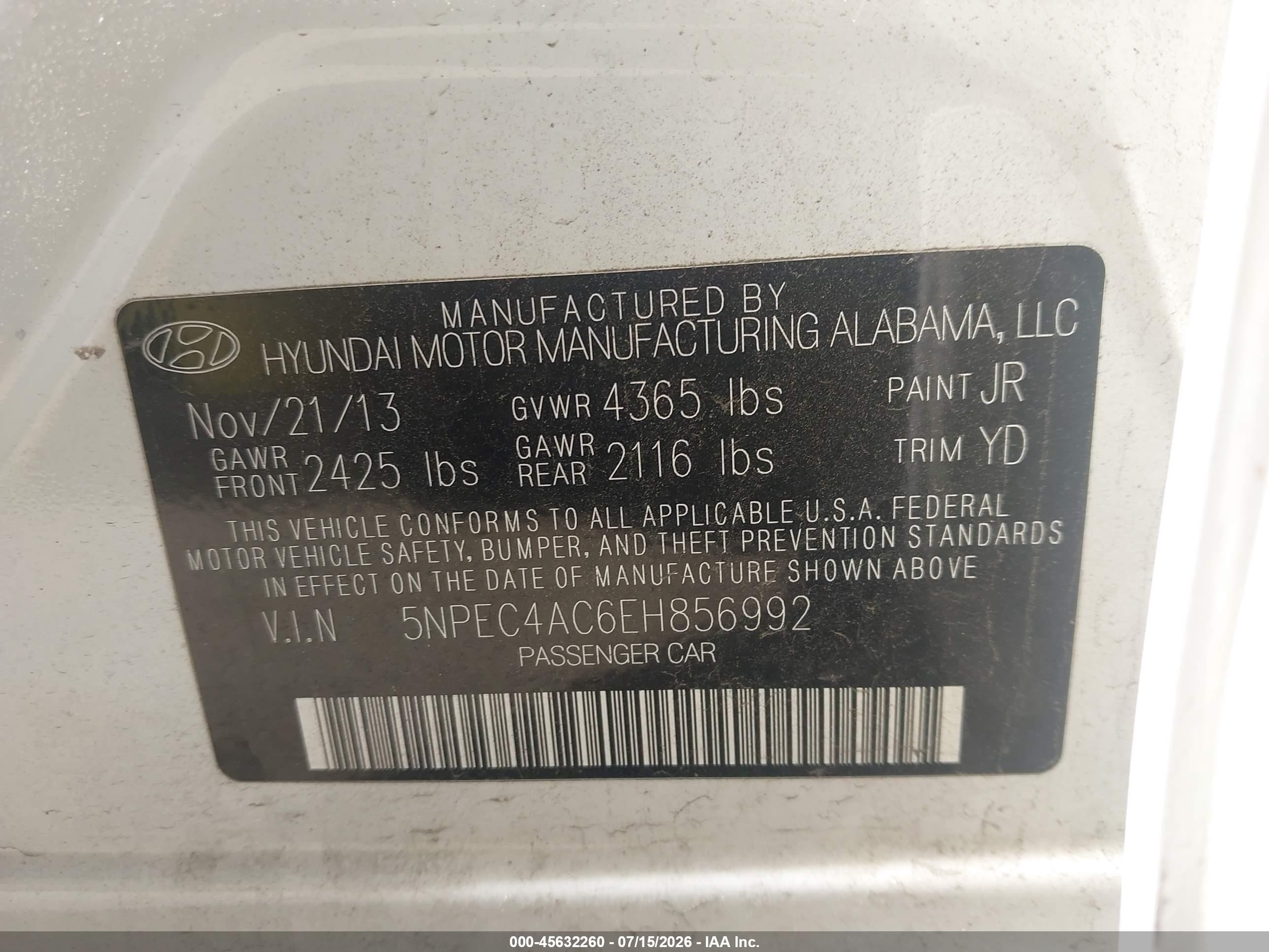 2014 Hyundai Sonata Limited Белый vin: 5NPEC4AC6EH856992