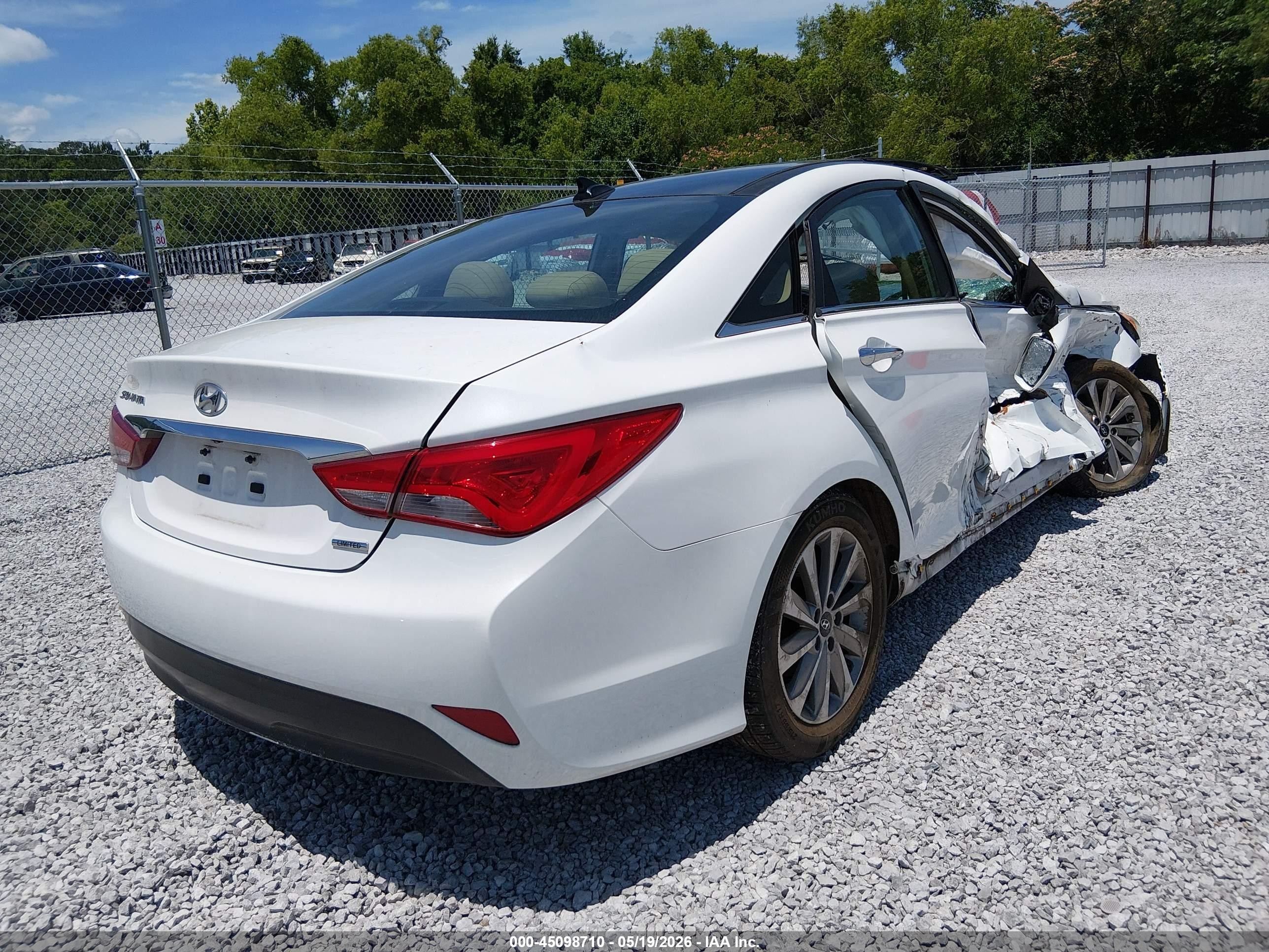 2014 Hyundai Sonata Limited White vin: 5NPEC4AC6EH929231
