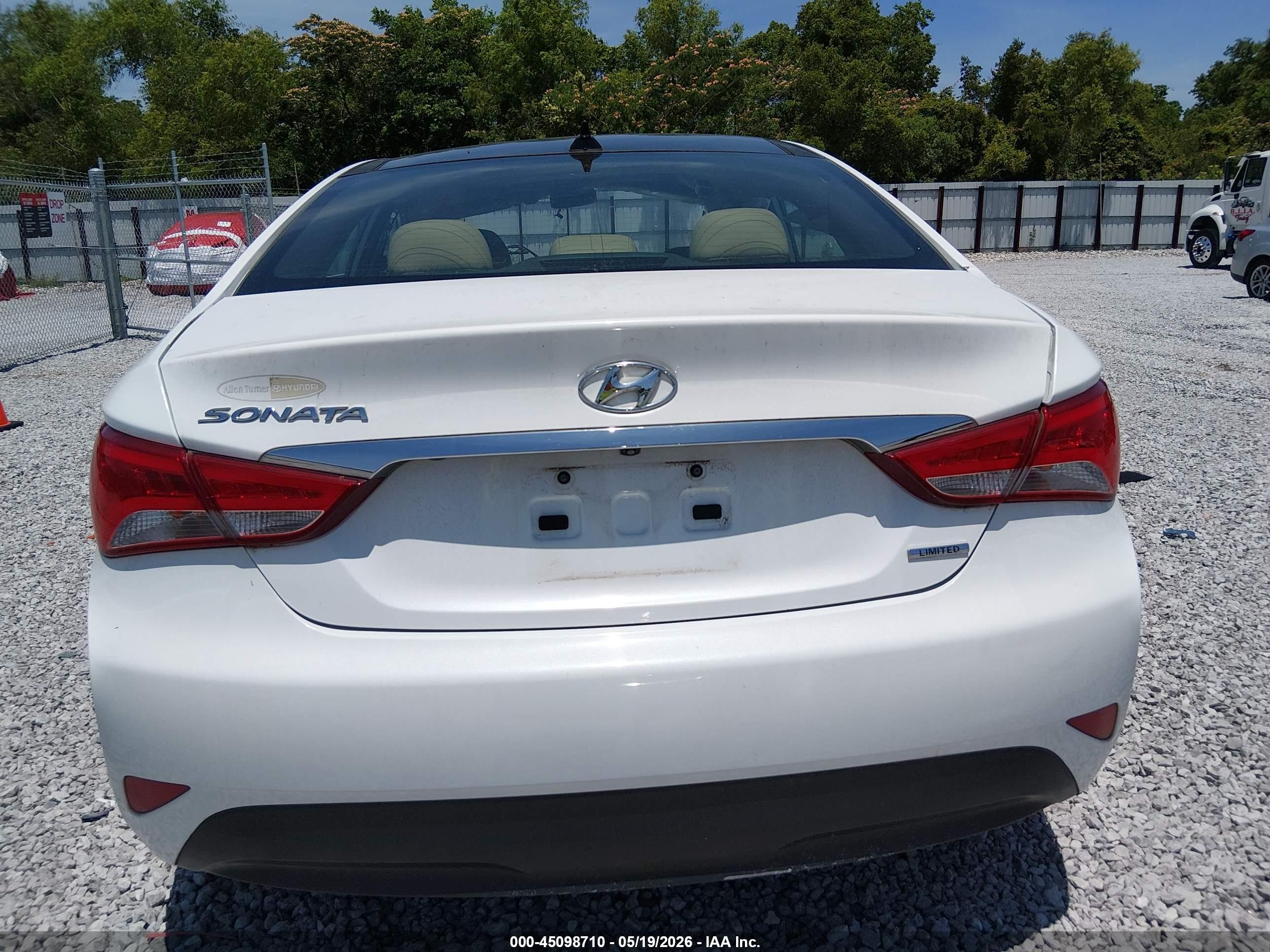 2014 Hyundai Sonata Limited White vin: 5NPEC4AC6EH929231