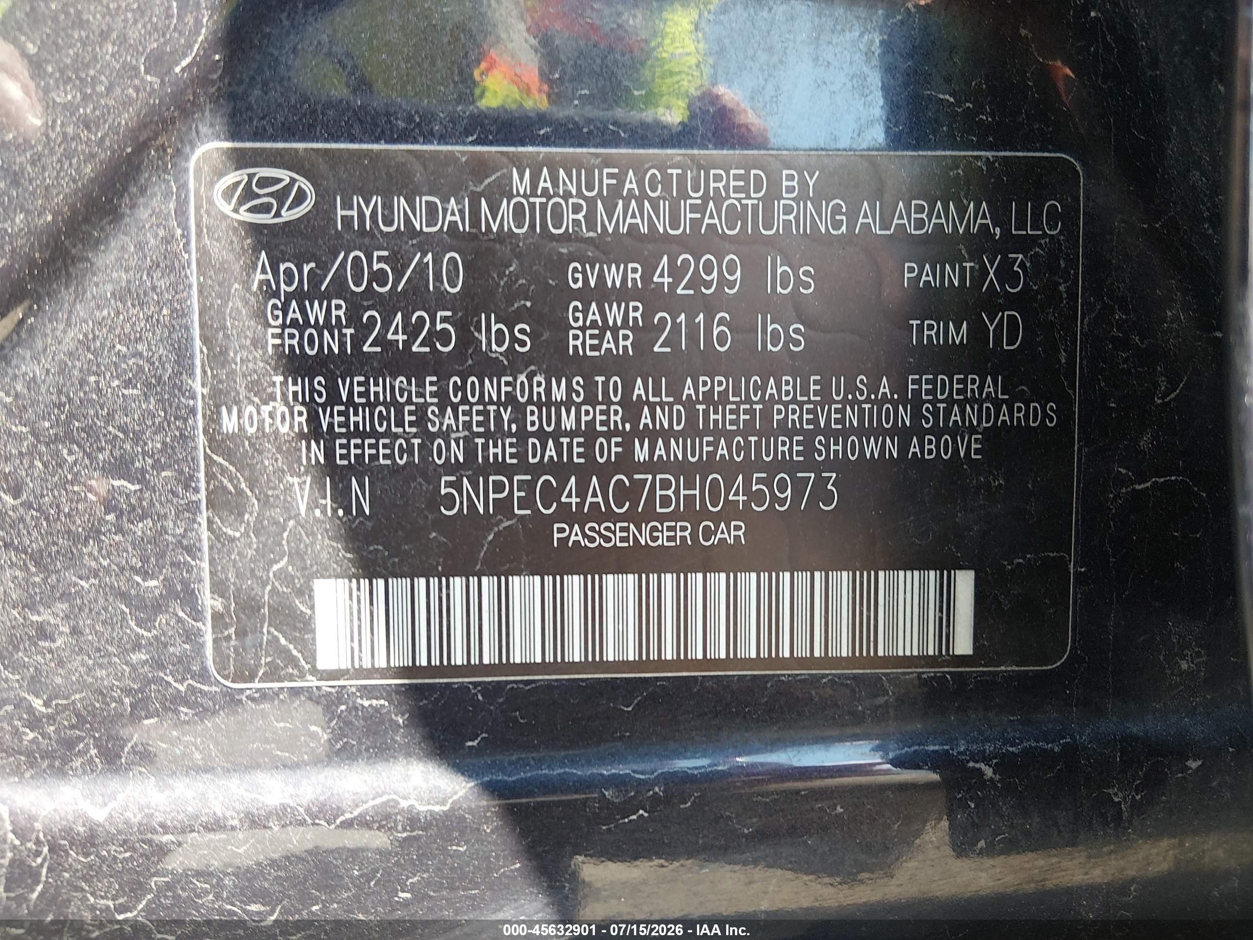 2011 Hyundai Sonata Limited Dark Blue vin: 5NPEC4AC7BH045973