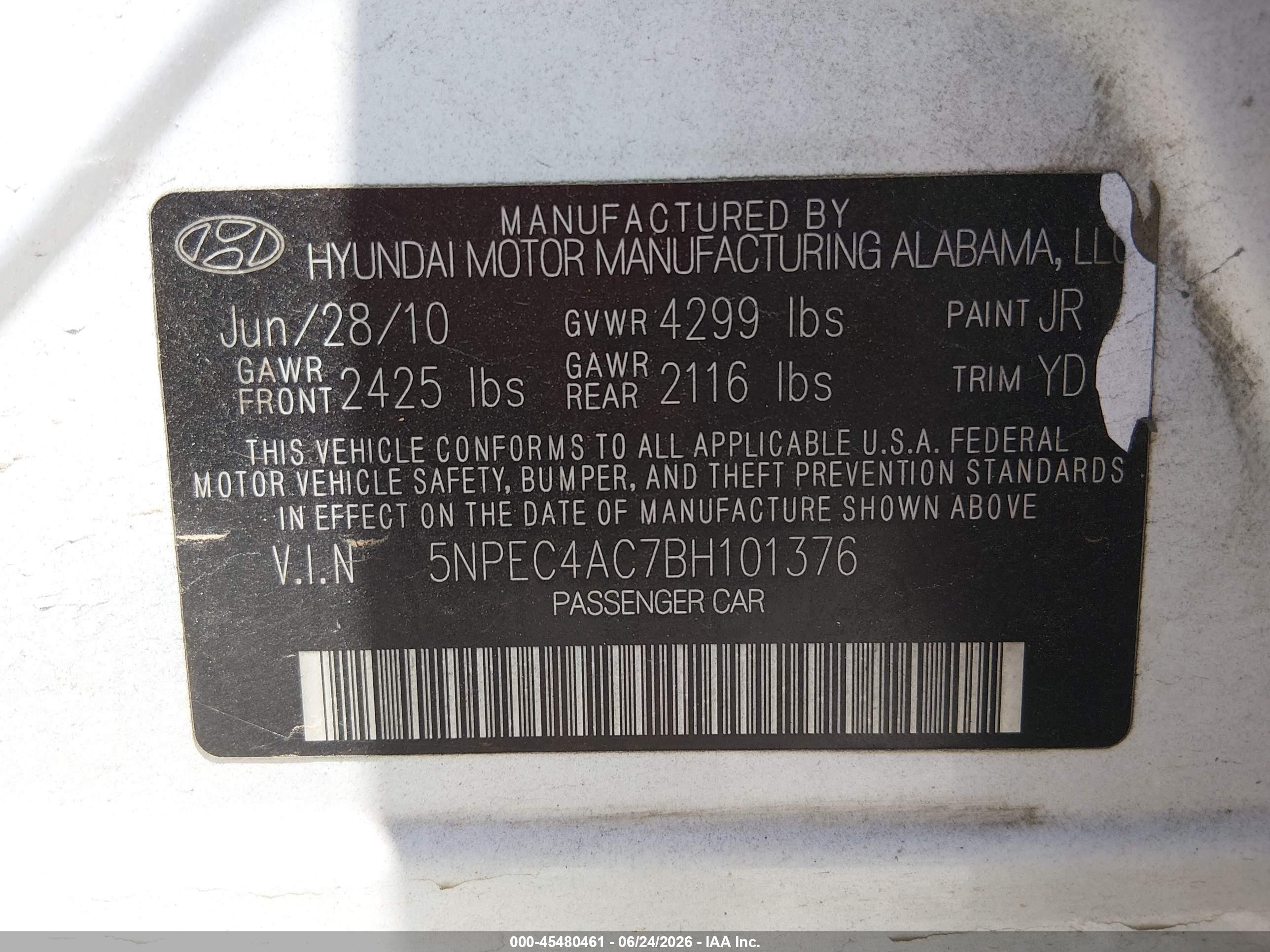 2011 Hyundai Sonata Limited White vin: 5NPEC4AC7BH101376