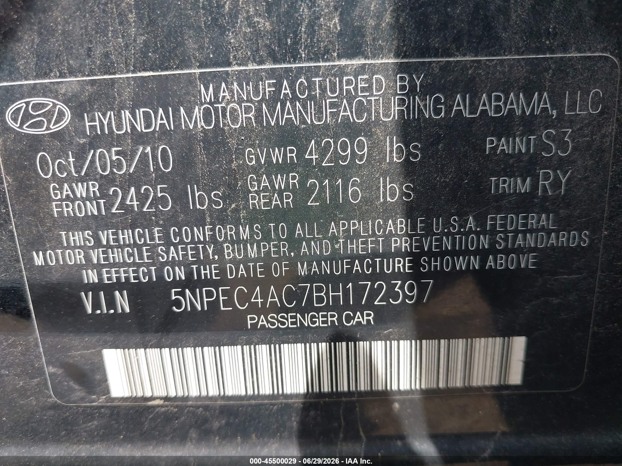 2011 Hyundai Sonata Se Black vin: 5NPEC4AC7BH172397