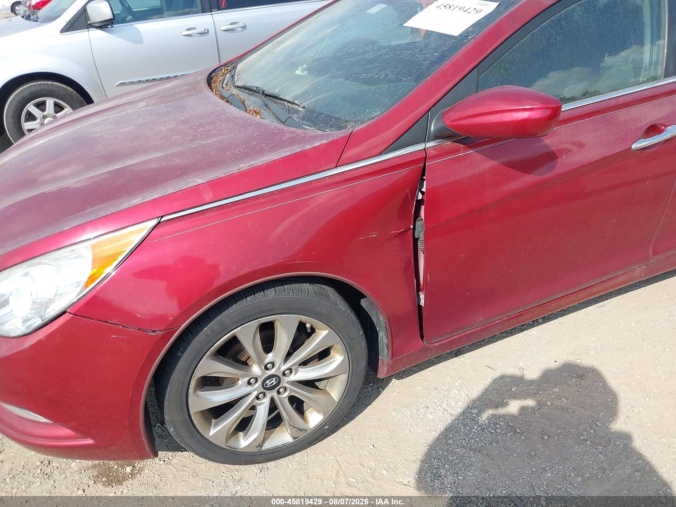 2012 Hyundai Sonata Se Red vin: 5NPEC4AC7CH430421