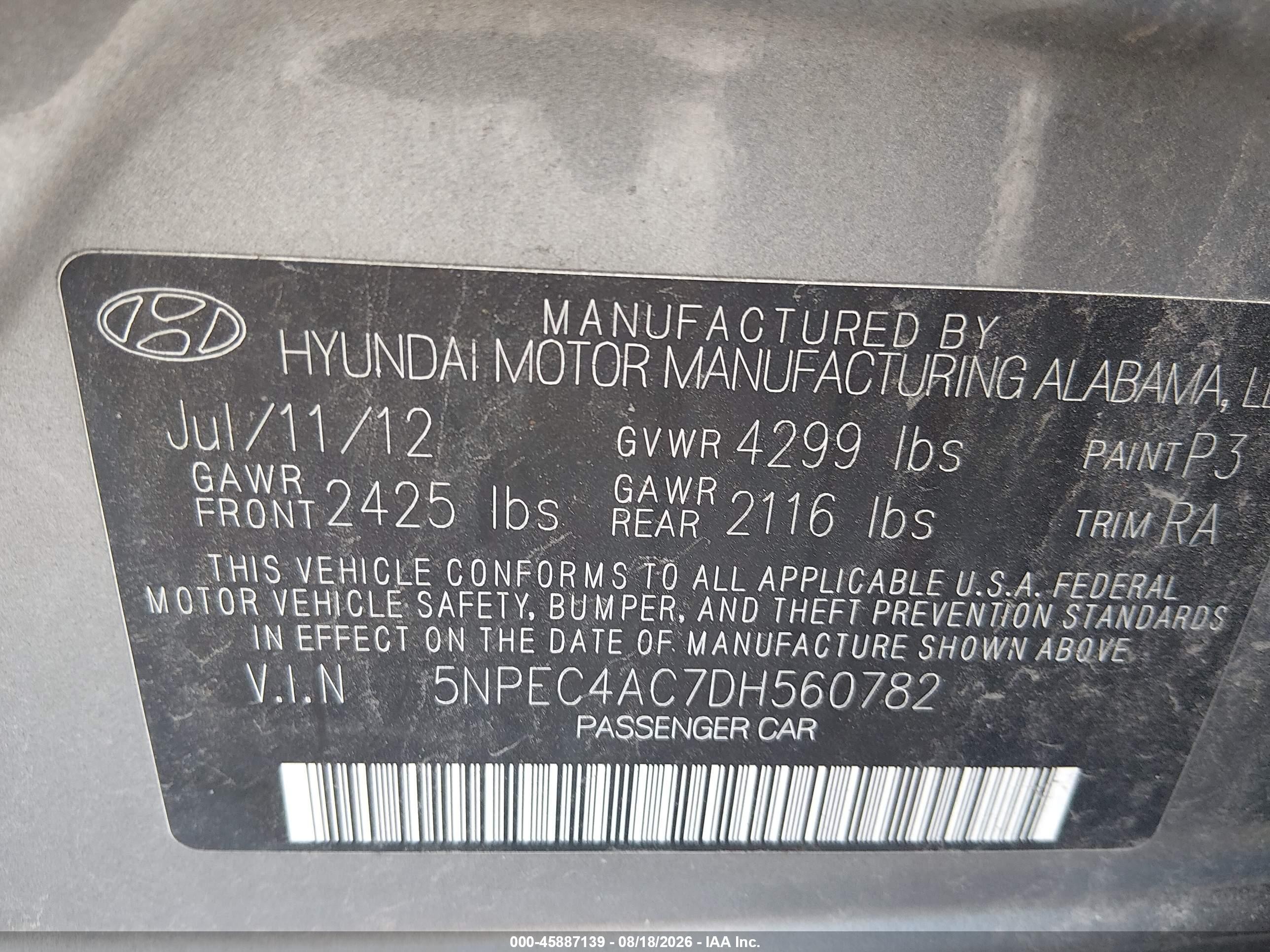 2013 Hyundai Sonata Limited Gray vin: 5NPEC4AC7DH560782
