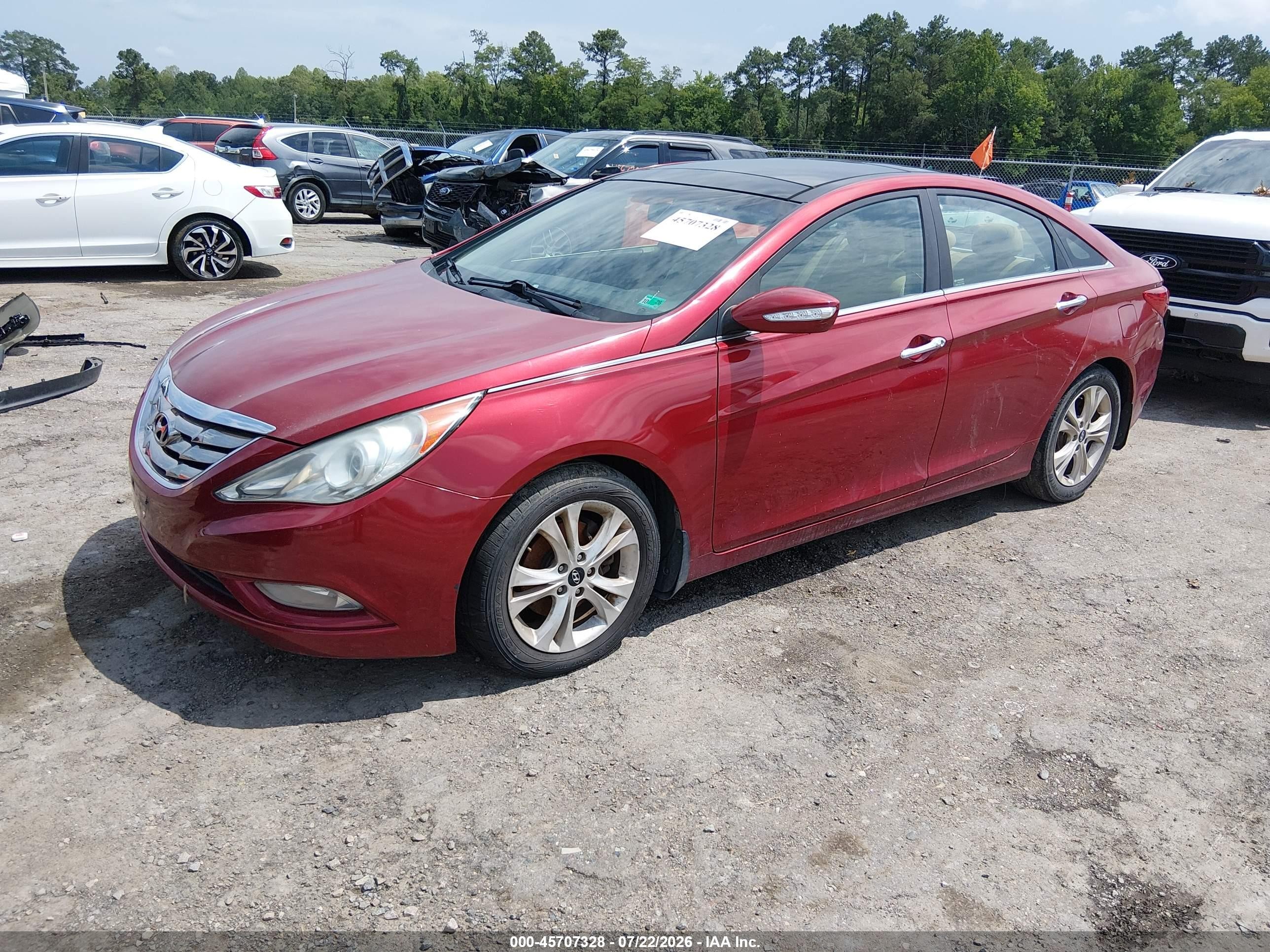 2013 Hyundai Sonata Limited Красный vin: 5NPEC4AC7DH642950