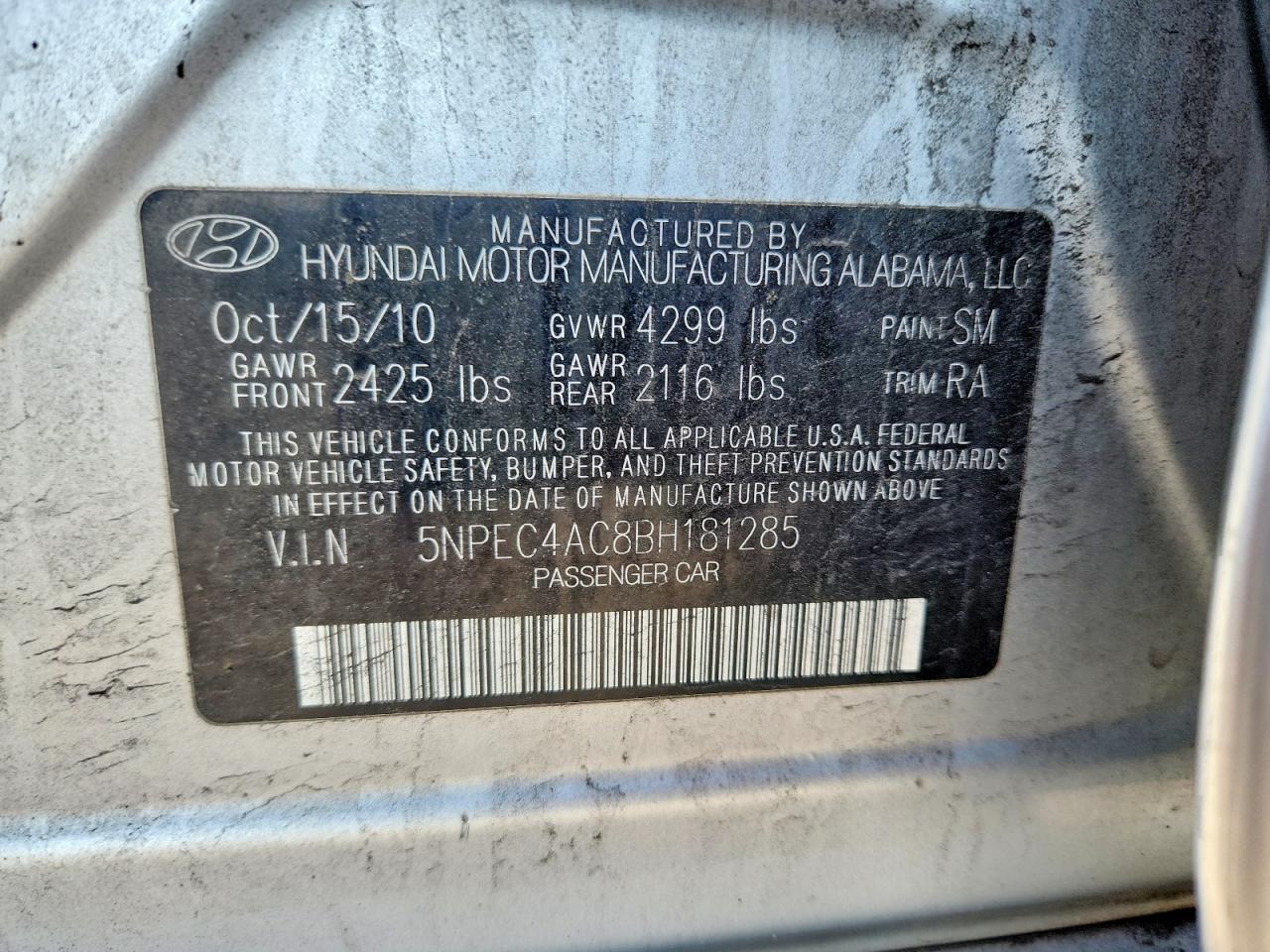 2011 Hyundai Sonata Limited Silver vin: 5NPEC4AC8BH181285