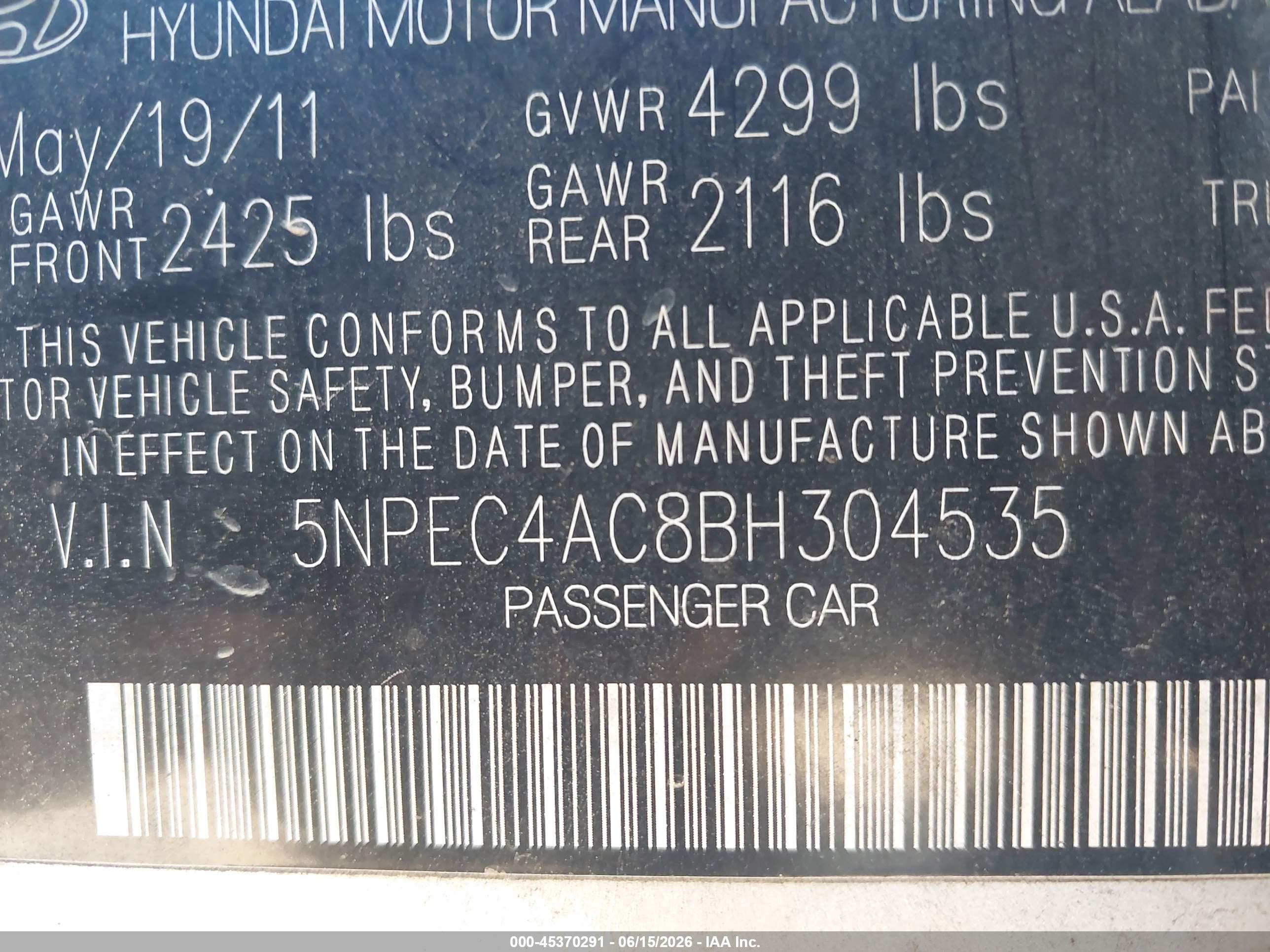 2011 Hyundai Sonata Limited Silver vin: 5NPEC4AC8BH304535