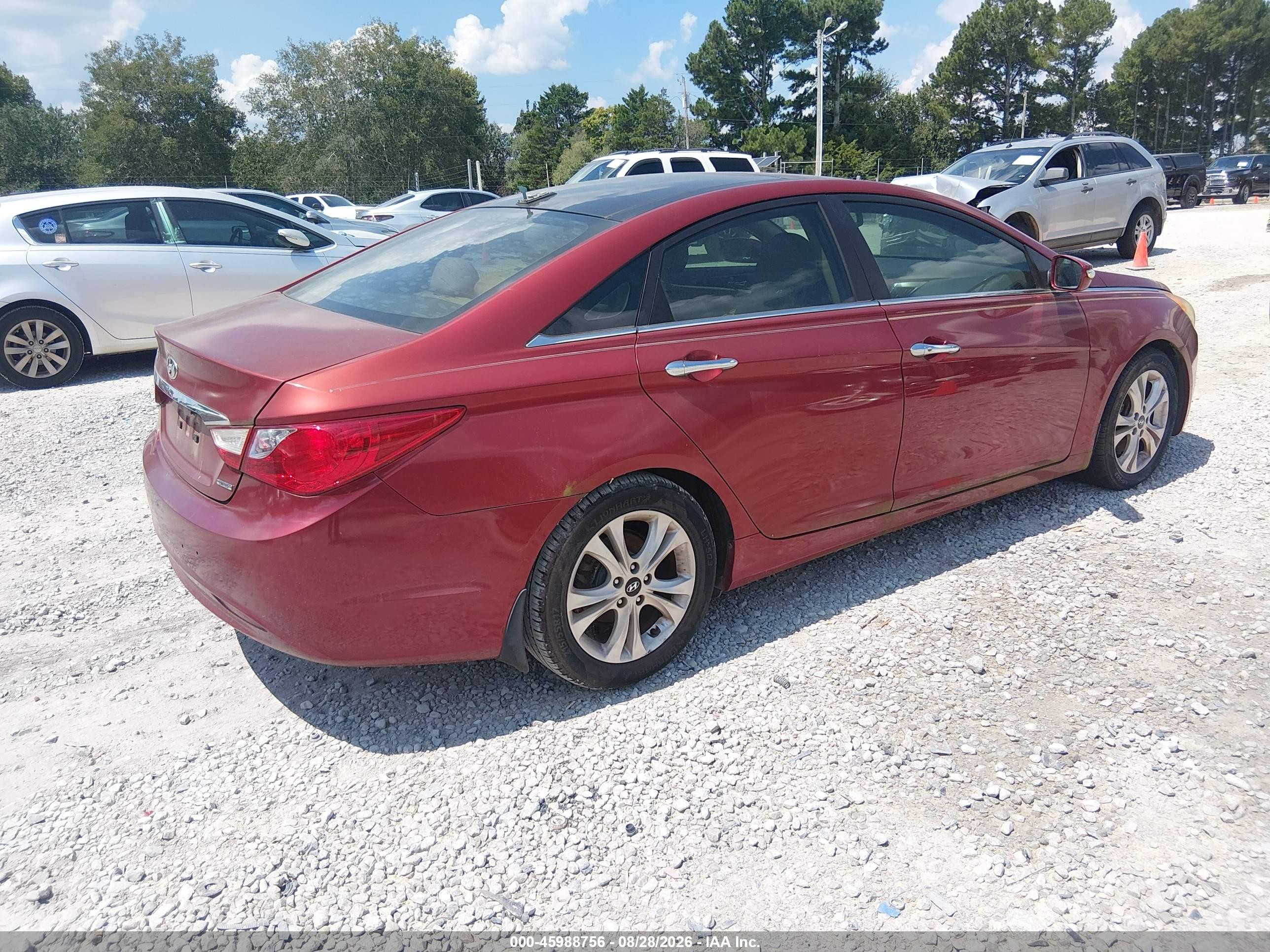 2012 Hyundai Sonata Limited Red vin: 5NPEC4AC8CH329050