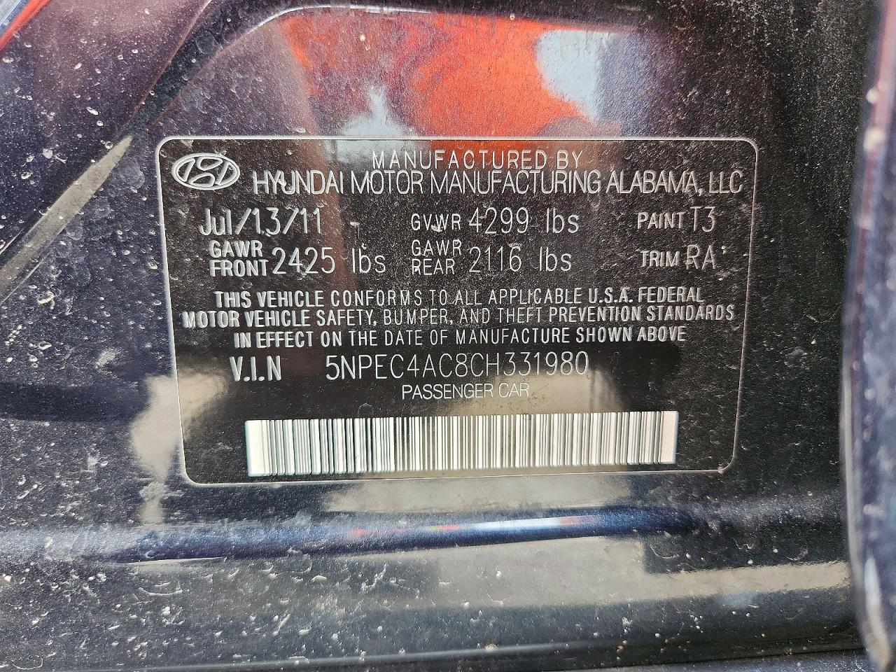 2012 Hyundai Sonata Limited Синий vin: 5NPEC4AC8CH331980