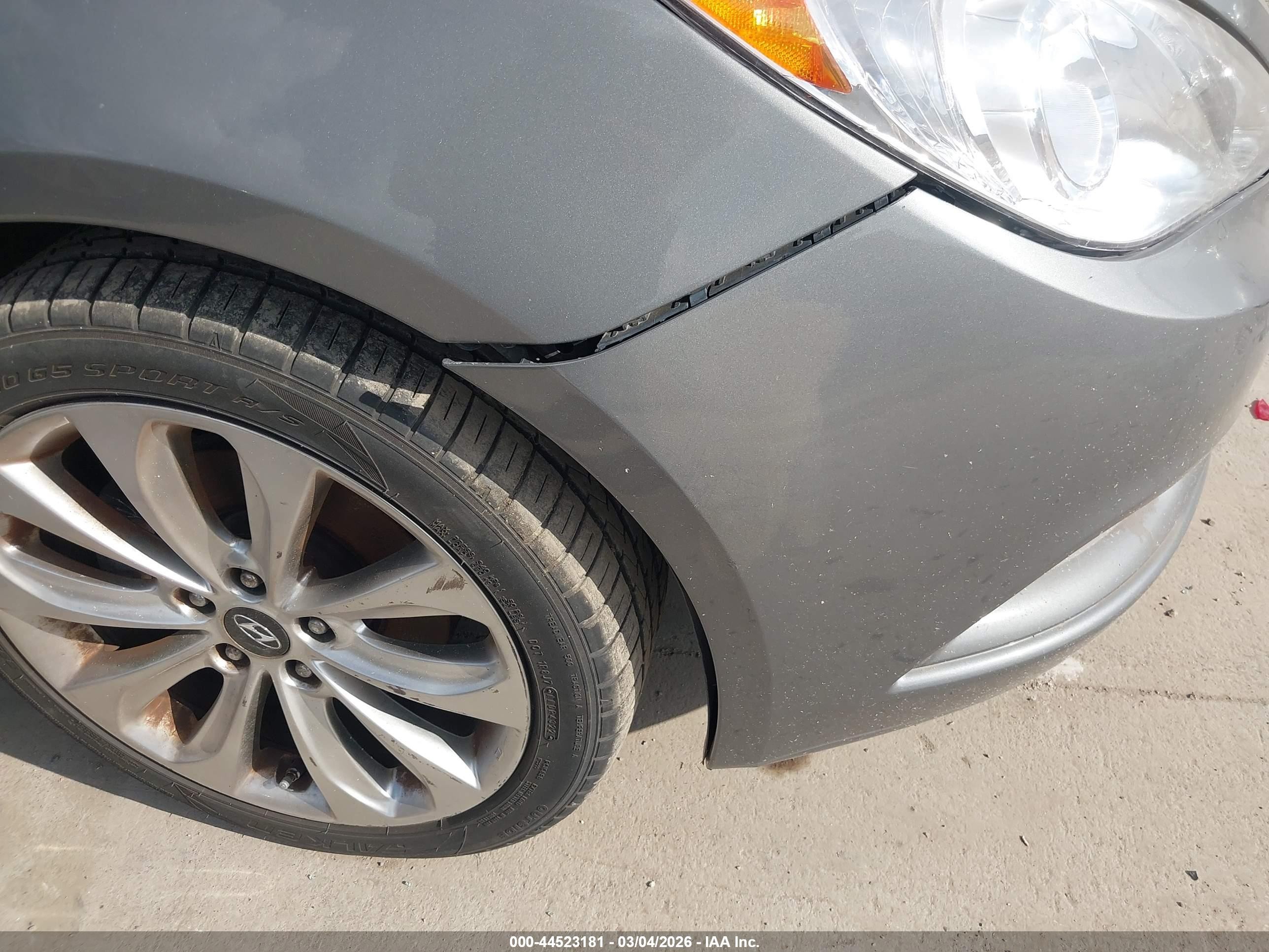 2013 Hyundai Sonata Se Gray vin: 5NPEC4AC8DH707241