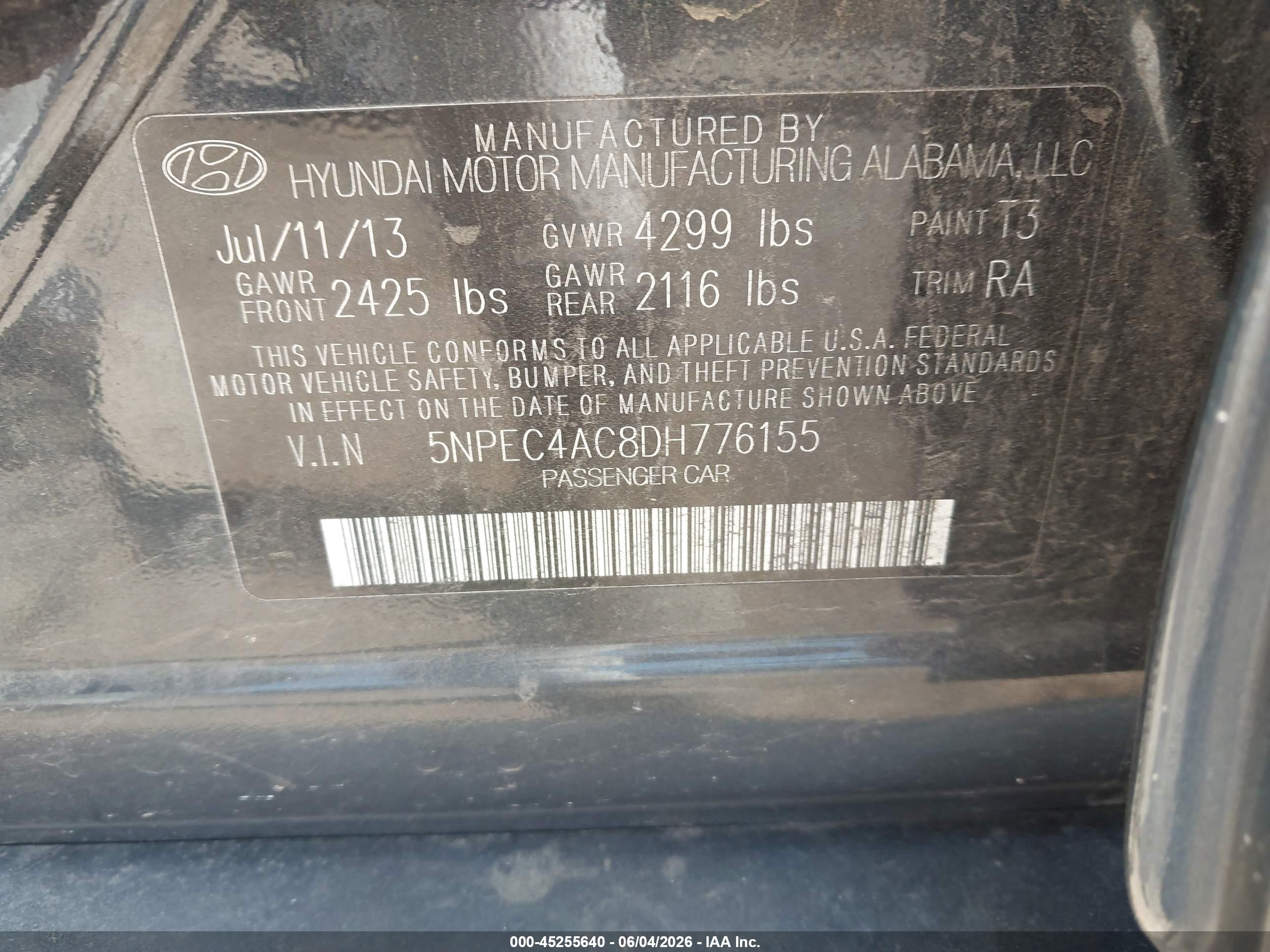 2013 Hyundai Sonata Se Dark Blue vin: 5NPEC4AC8DH776155