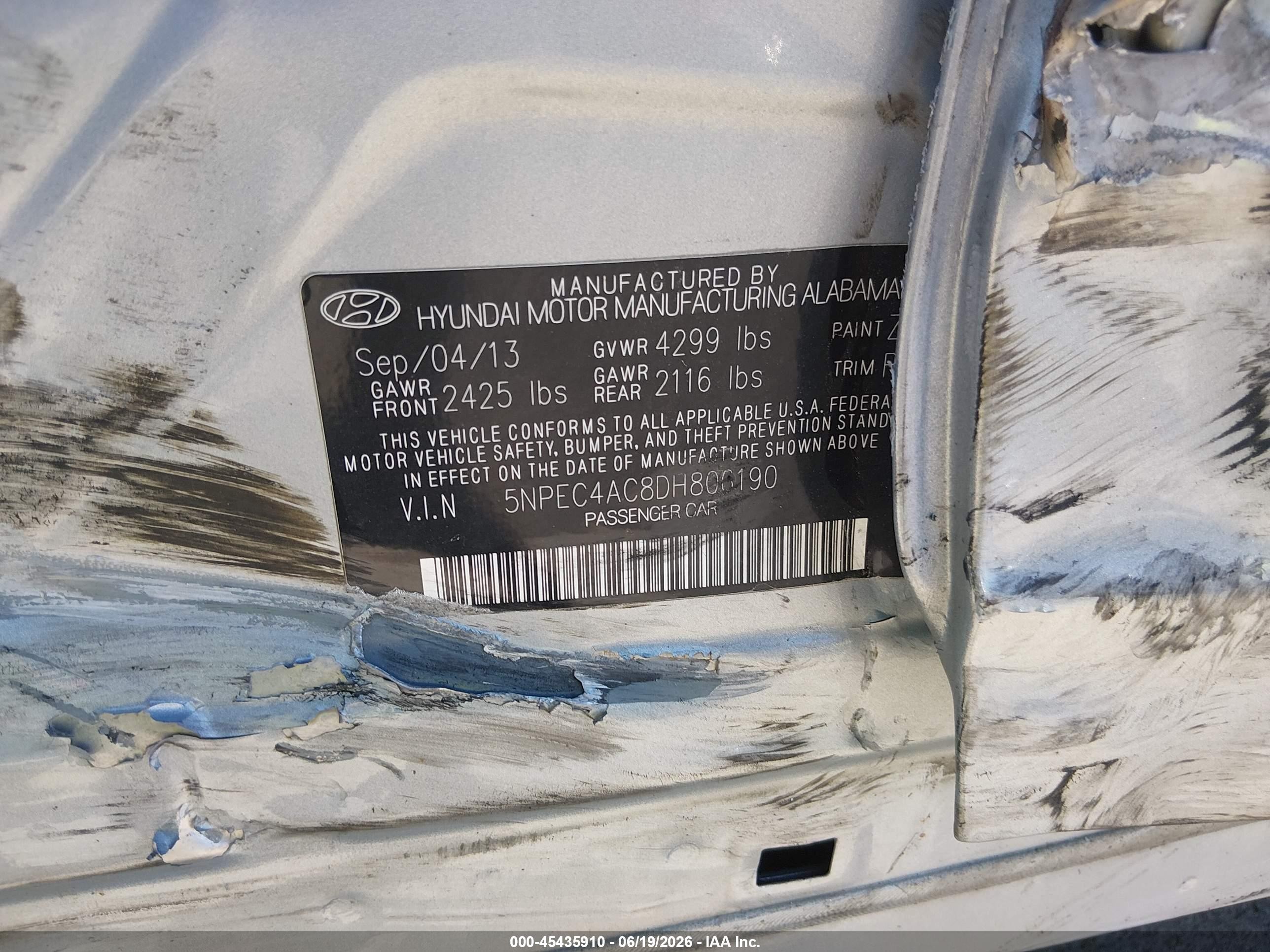 2013 Hyundai Sonata Limited Silver vin: 5NPEC4AC8DH806190