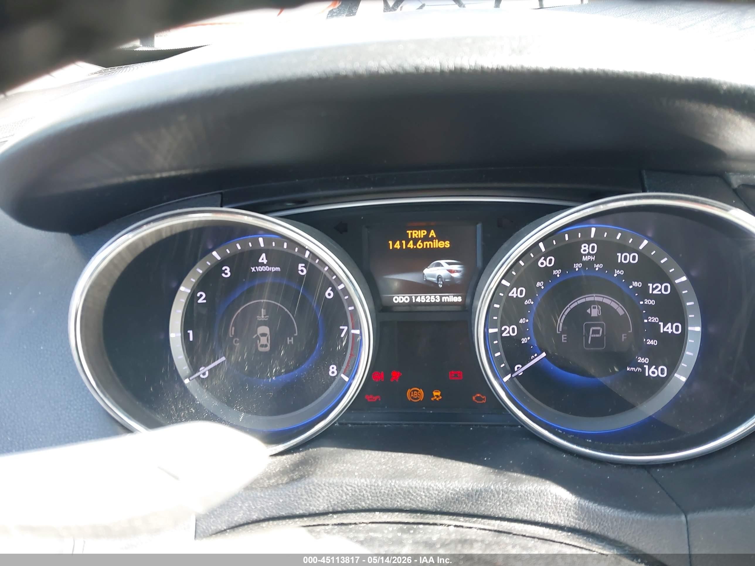 2014 Hyundai Sonata Se Gray vin: 5NPEC4AC8EH842513