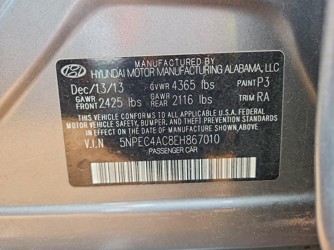 2014 Hyundai Sonata Limited Gray vin: 5NPEC4AC8EH867010