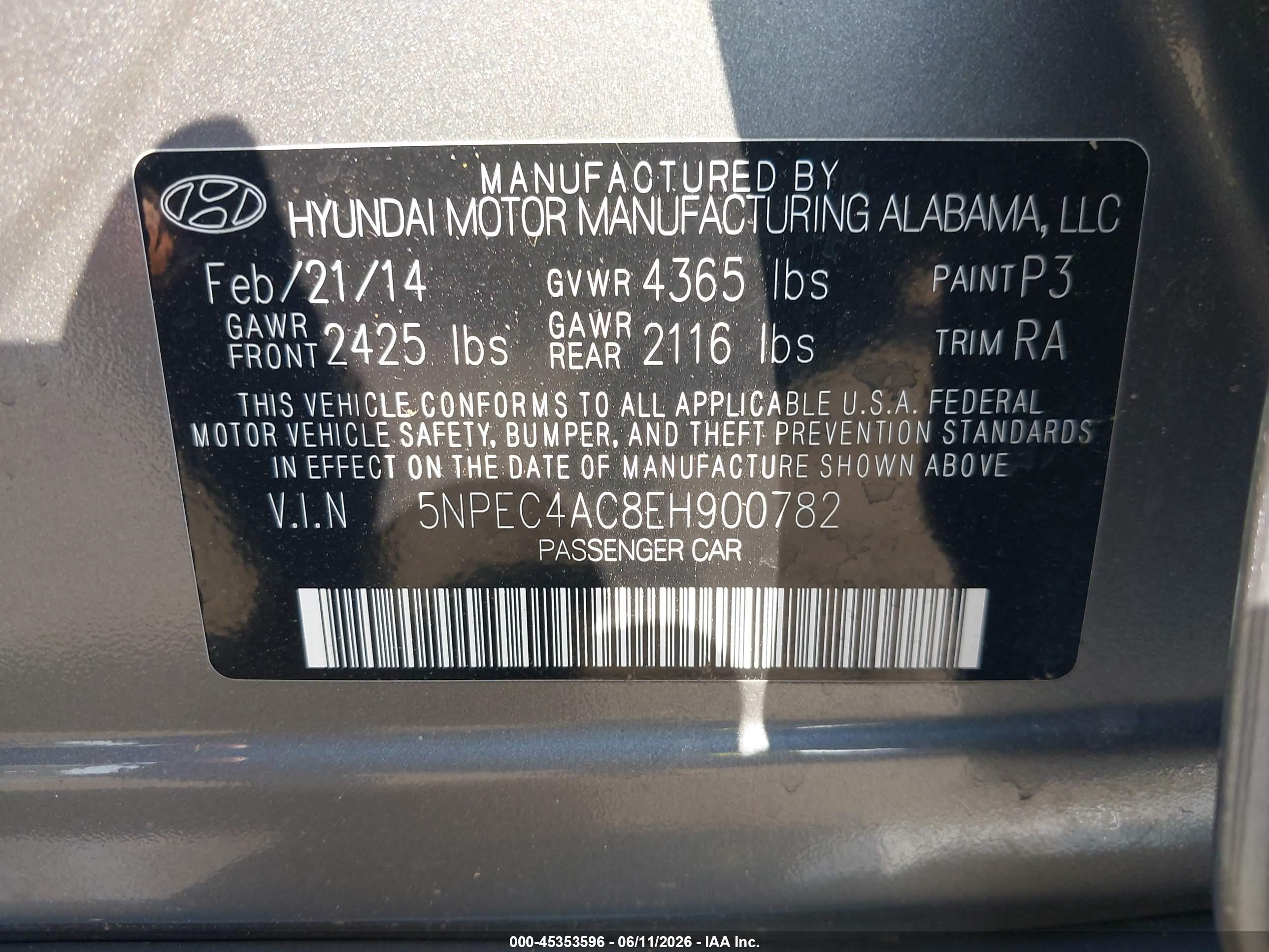2014 Hyundai Sonata Limited Gray vin: 5NPEC4AC8EH900782