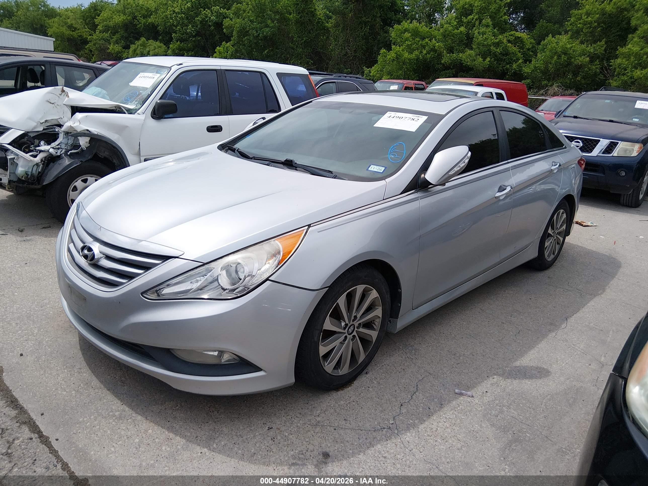 2014 Hyundai Sonata Limited Silver vin: 5NPEC4AC8EH908414