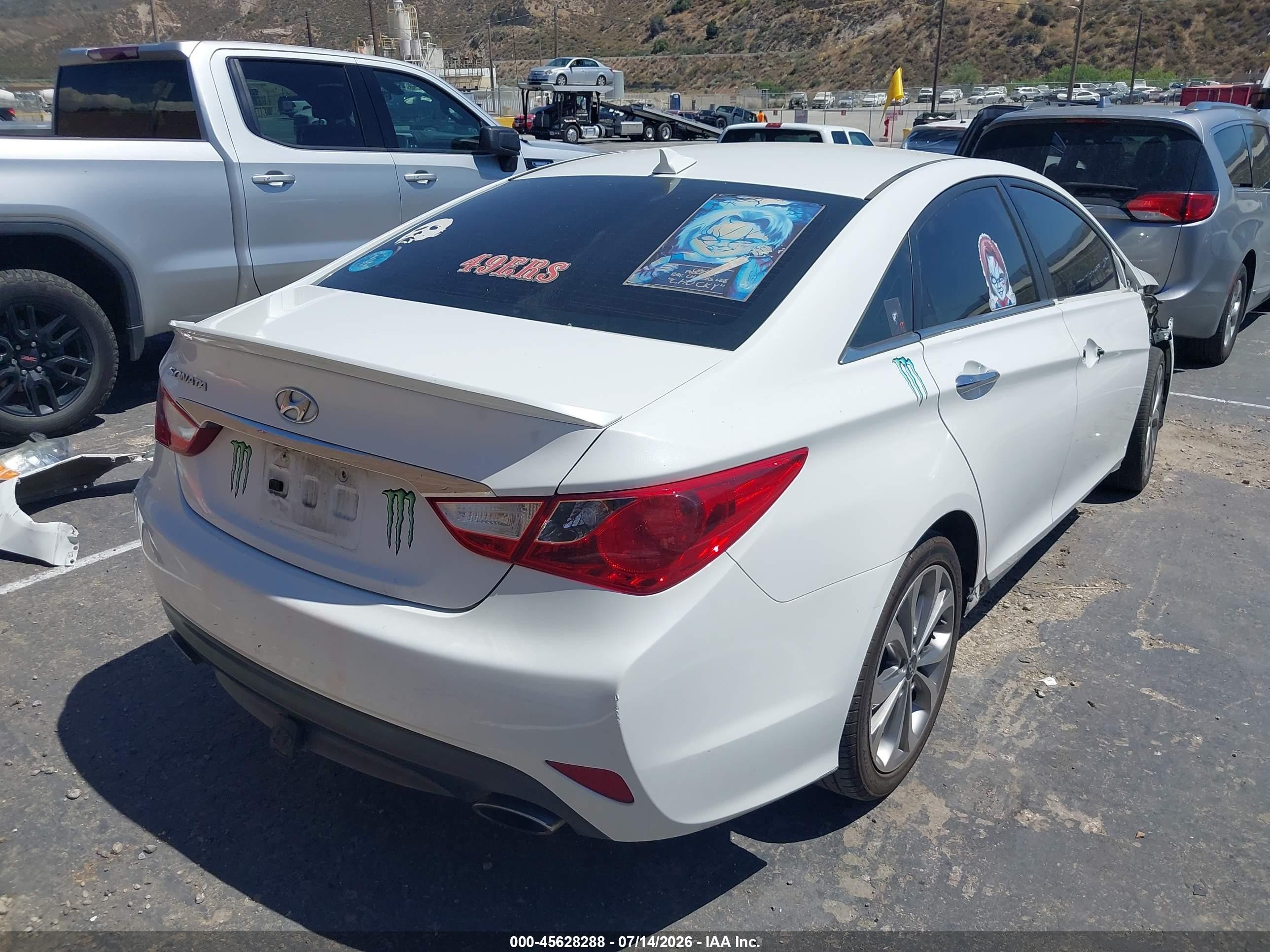 2014 Hyundai Sonata Se White vin: 5NPEC4AC8EH914195