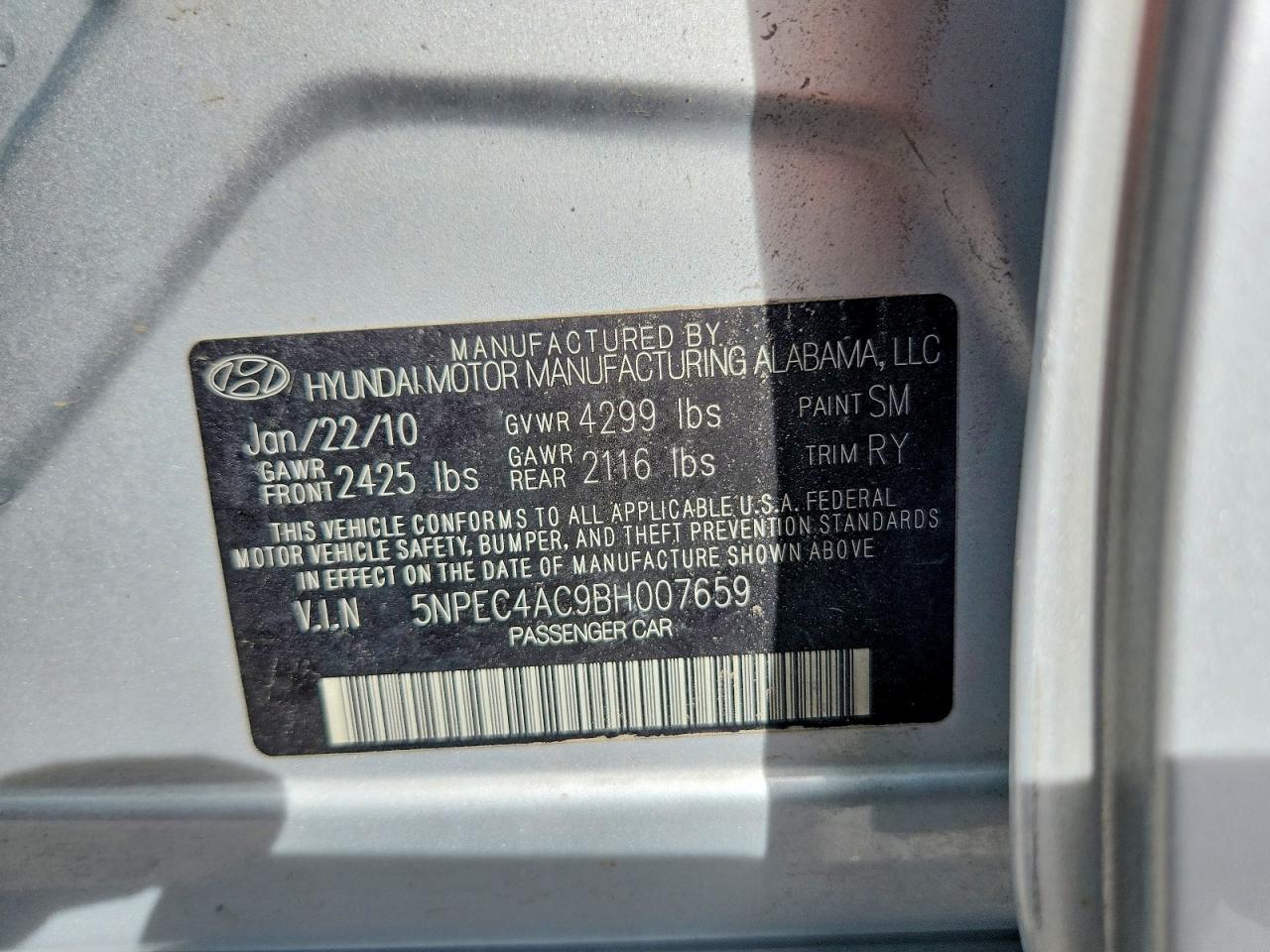 2011 Hyundai Sonata Limited Silver vin: 5NPEC4AC9BH007659