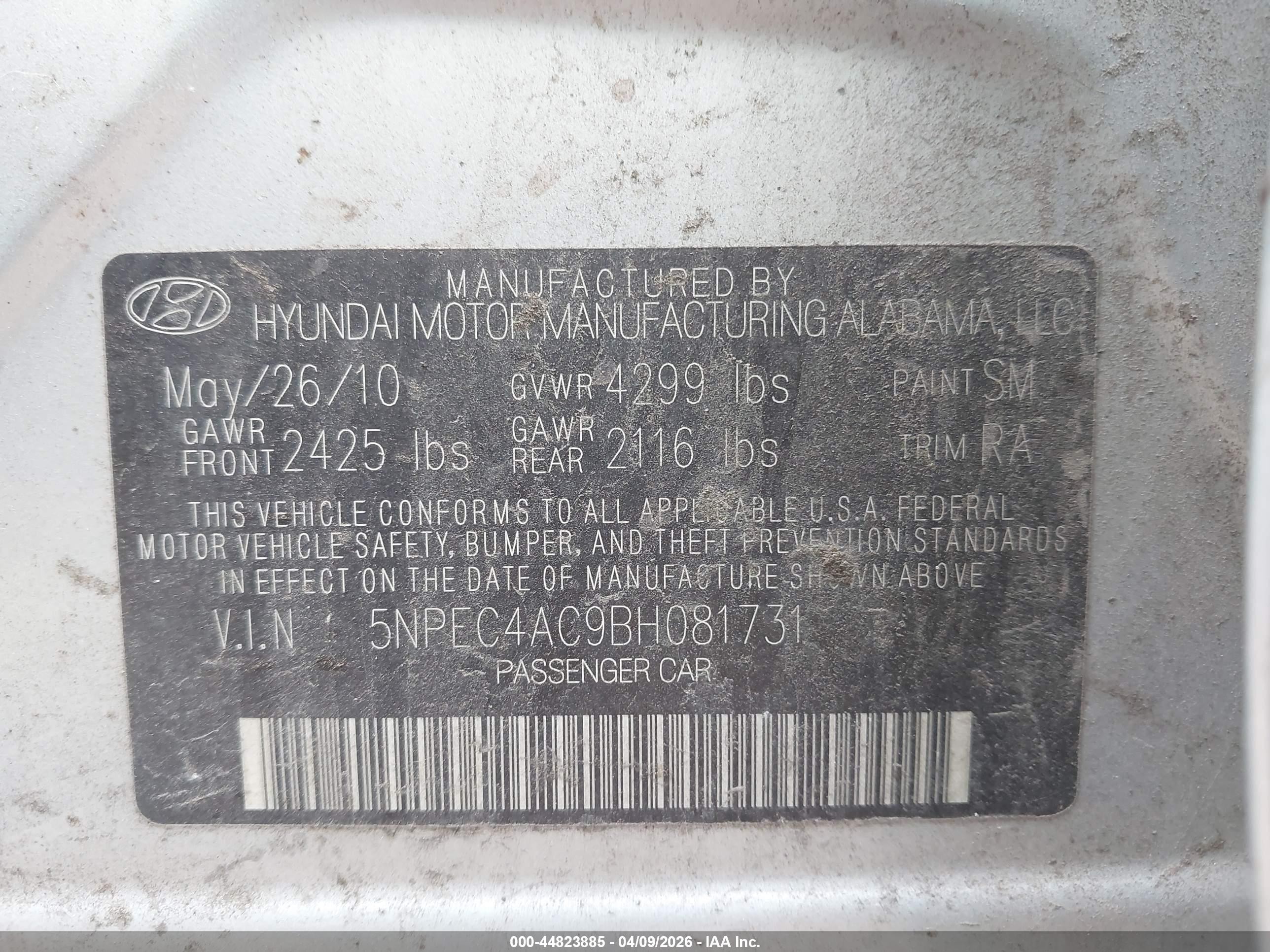 2011 Hyundai Sonata Ltd Silver vin: 5NPEC4AC9BH081731